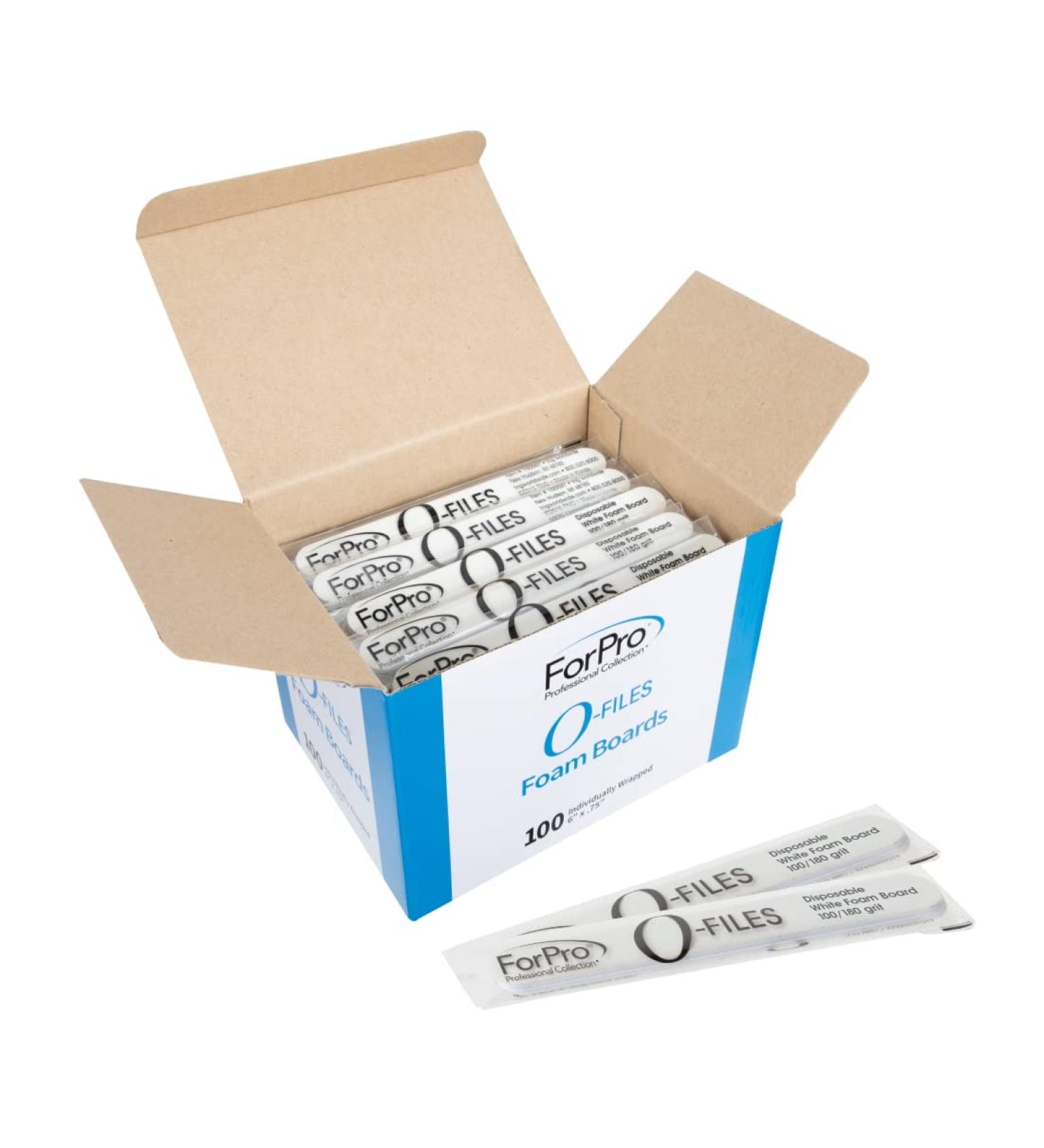 ForPro Double-Sided Manicure Nail File 100/180 Grit, White 100-Count Foam Boards - 6L x .75W - Buy Online on GoSupps.com
