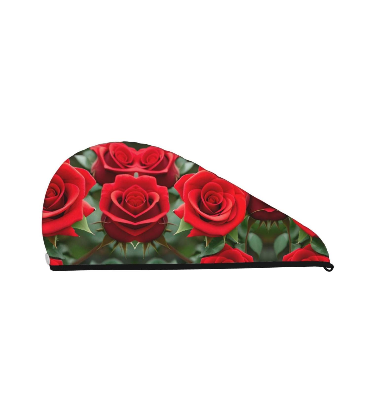Red Rose Coral Velvet Dry Hair Cap | Ideal for Home Travel Pool Parties & Baths Shop Now - Buy Online on GoSupps.com