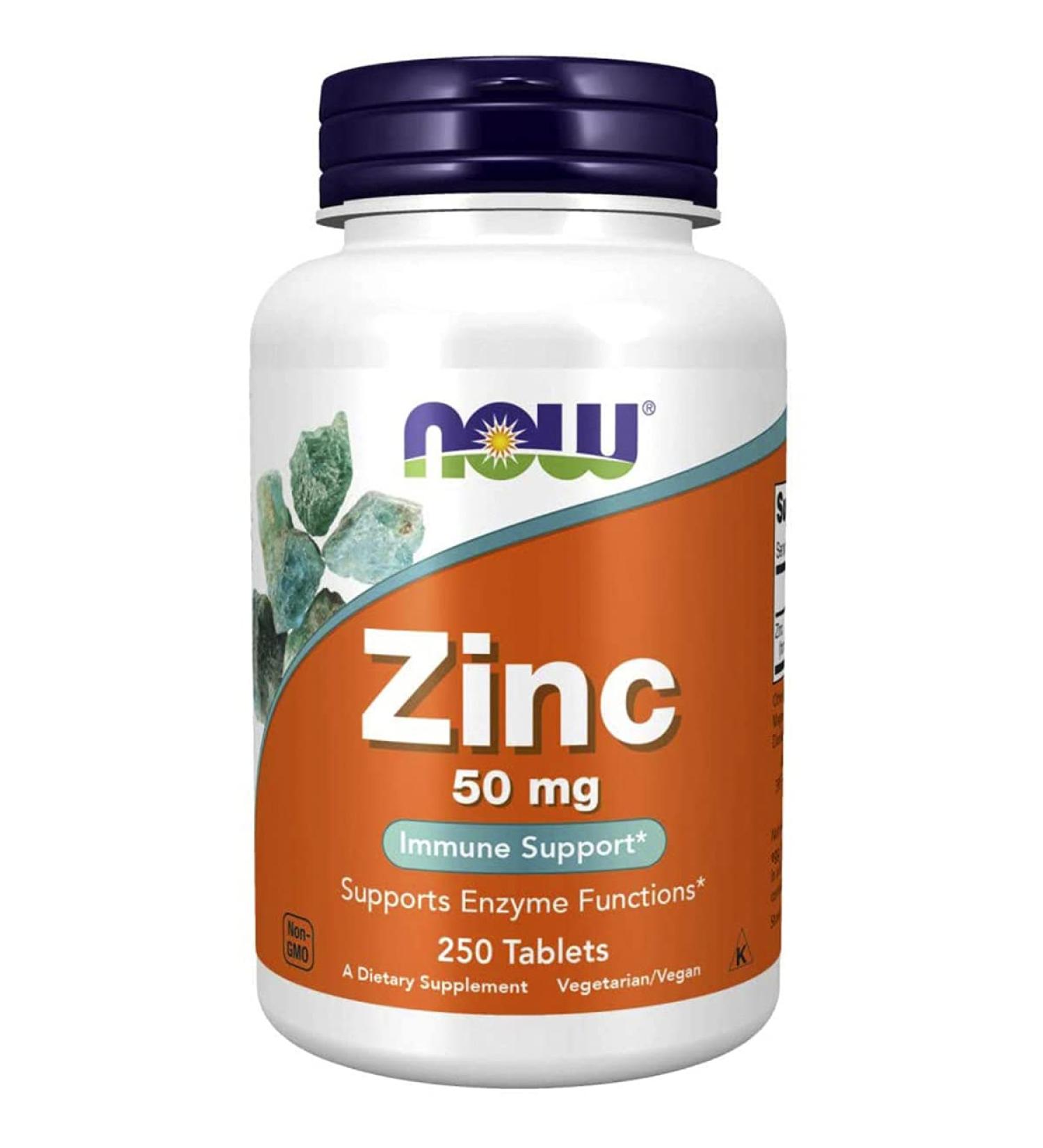 Now Foods Zinc Gluconate 50mg 250 Tabs - Multi-Pack for Immune Support - Buy Online on GoSupps.com
