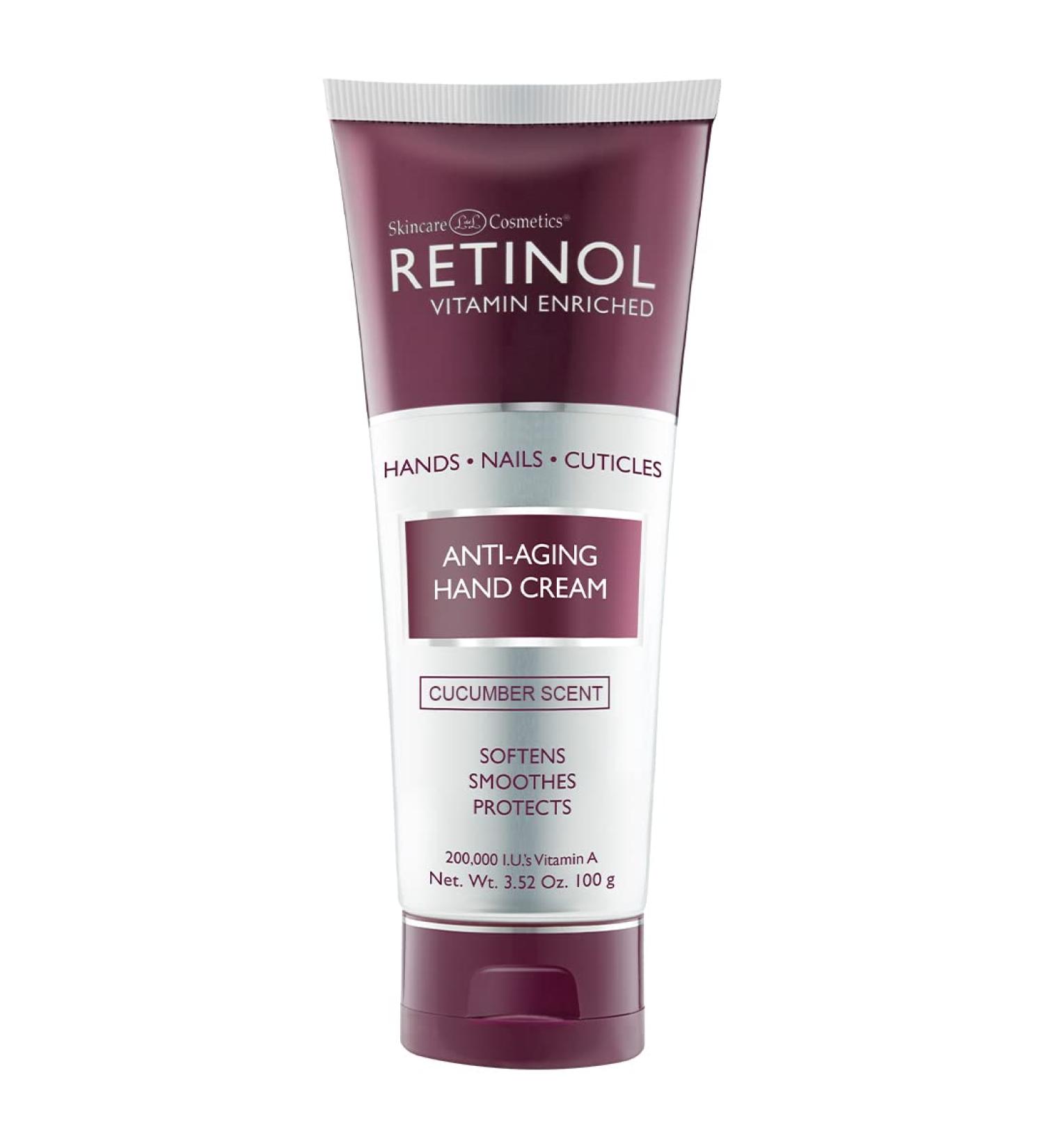Retinol Anti-Aging Hand Cream | Nourishing Formula for Younger Looking Hands | Protects Skin, Nails & Cuticles - Vitamin A Infused (Cucumber) - Buy Online on GoSupps.com