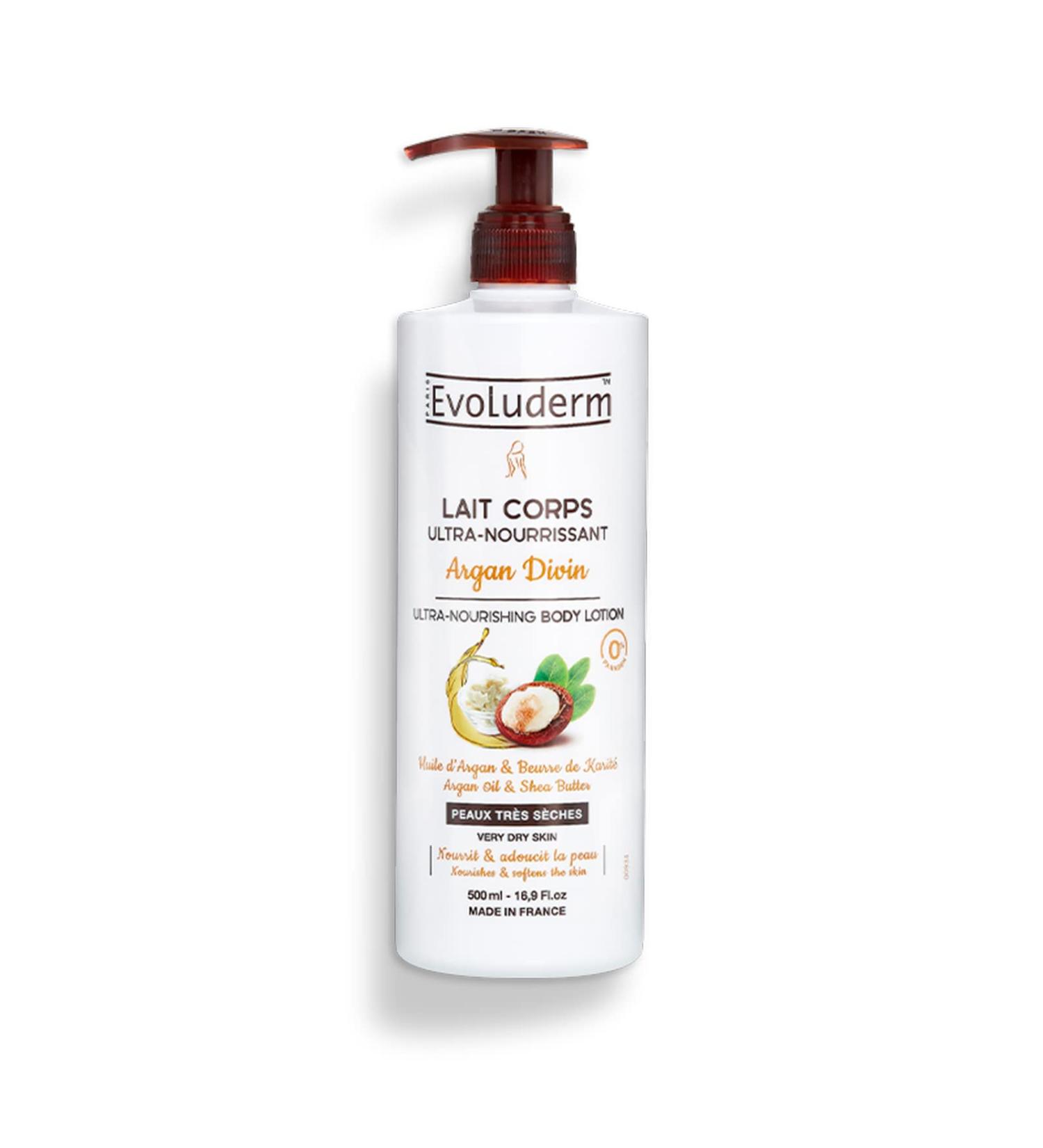 Evoluderm Body Lotion with Argan Oil - 0% Parabens 500ml - Nourishing & Hydrating - Buy Online on GoSupps.com