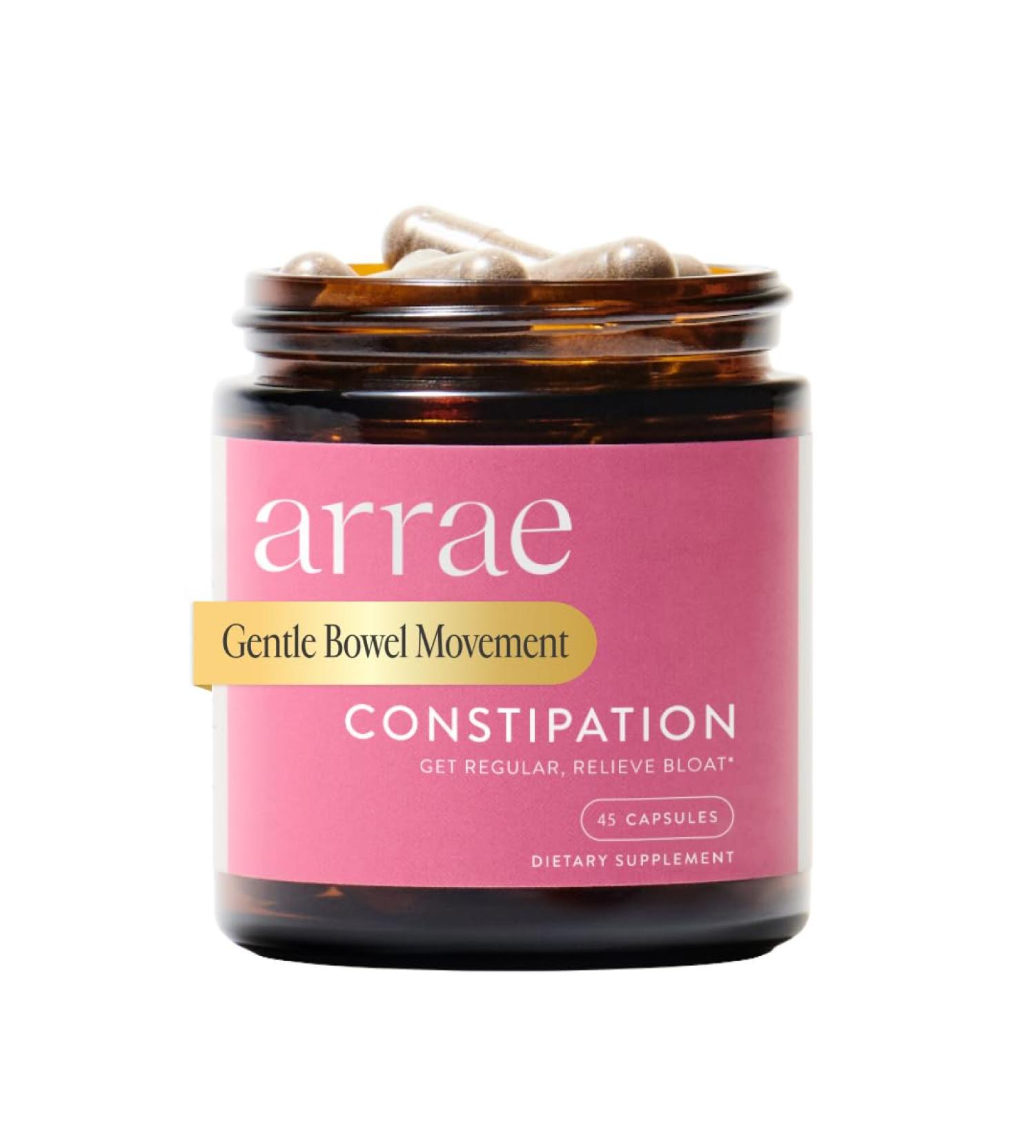 Arrae Constipation Relief Capsules Gentle Natural Bowel Support Clinically Proven for Regularity & Comfort Non-Stimulant Overnight Relief 45 Capsules - Buy Online on GoSupps.com