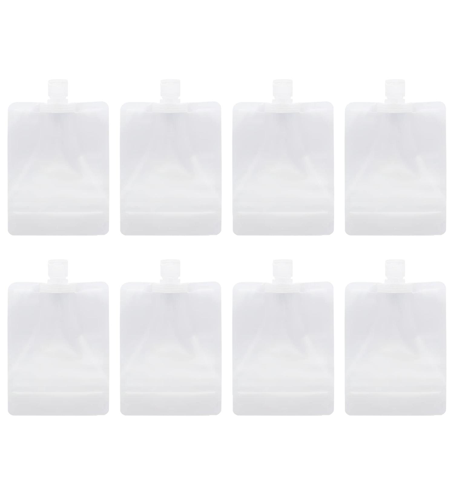 RIIEYOCA 8 Piece Portable Travel Pouches - 200ml Refillable Clear Plastic Bags for Shampoo, Shower Gel, Hand Sanitizer - Cosmetic Divide Bag - Empty Packaging - Buy Online on GoSupps.com