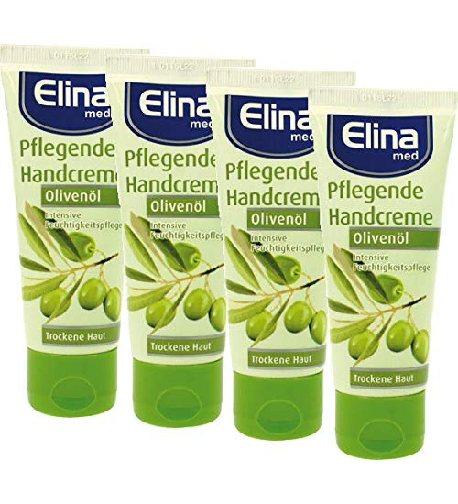 Elina Olive Hand Cream with Olive Oil 75ml in Tube Pack of 4