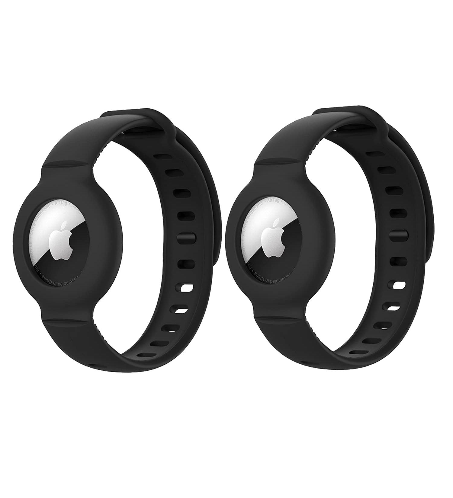 Kids / Adults (2 Pack) Anti-Lost Bracelet for AirTag - iZi Way Soft Silicone Wristband Watch Band Cover - Black - Buy Online on GoSupps.com