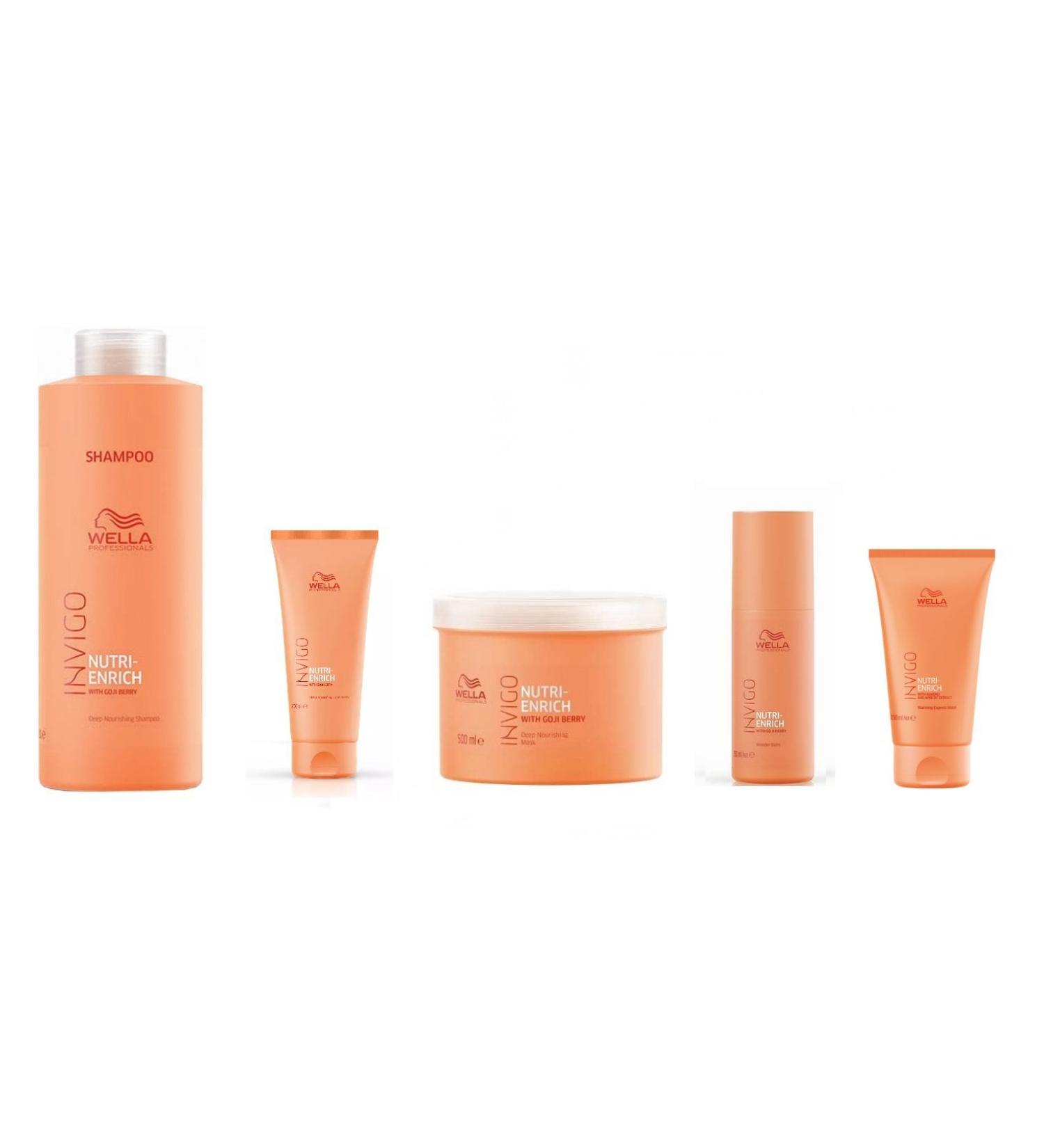 Wella INVIGO Nutri-Enrich Deep Nourishing Shampoo 1000ml Conditioner 200ml Mask 500ml Wonder Balm 150ml and Express Mask 150ml