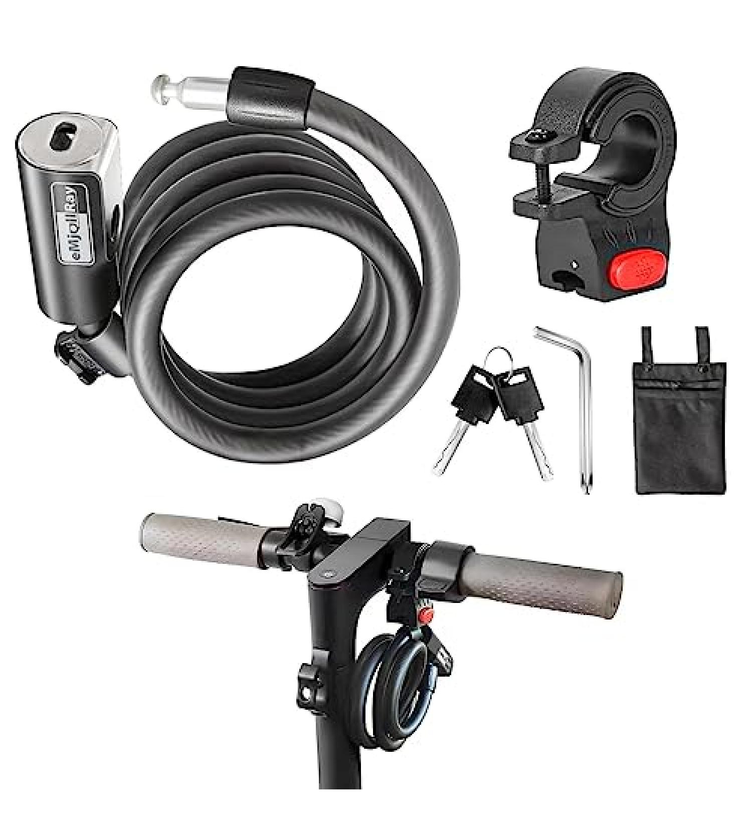 Emjollray High-Security E-Scooter Lock | Durable Cable Anti-Theft Lock with 2 Keys - Perfect for E-Scooters Motorcycles and Bicycles - Buy Online on GoSupps.com