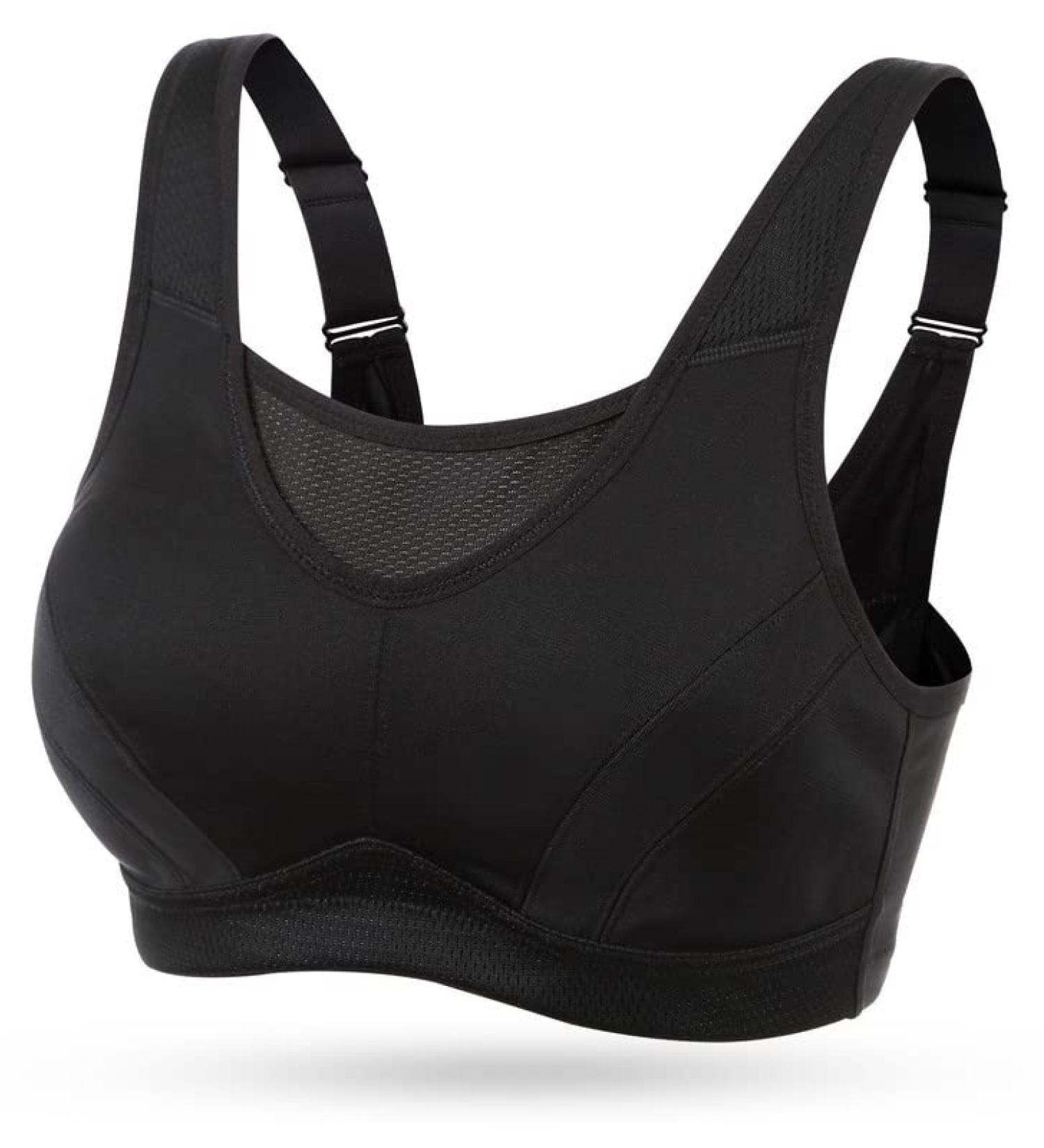 Wingslove High Impact Sports Bra | Non-padded Wirefree Workout Bra | Bounce Control | Black 38DDD - Buy Online on GoSupps.com