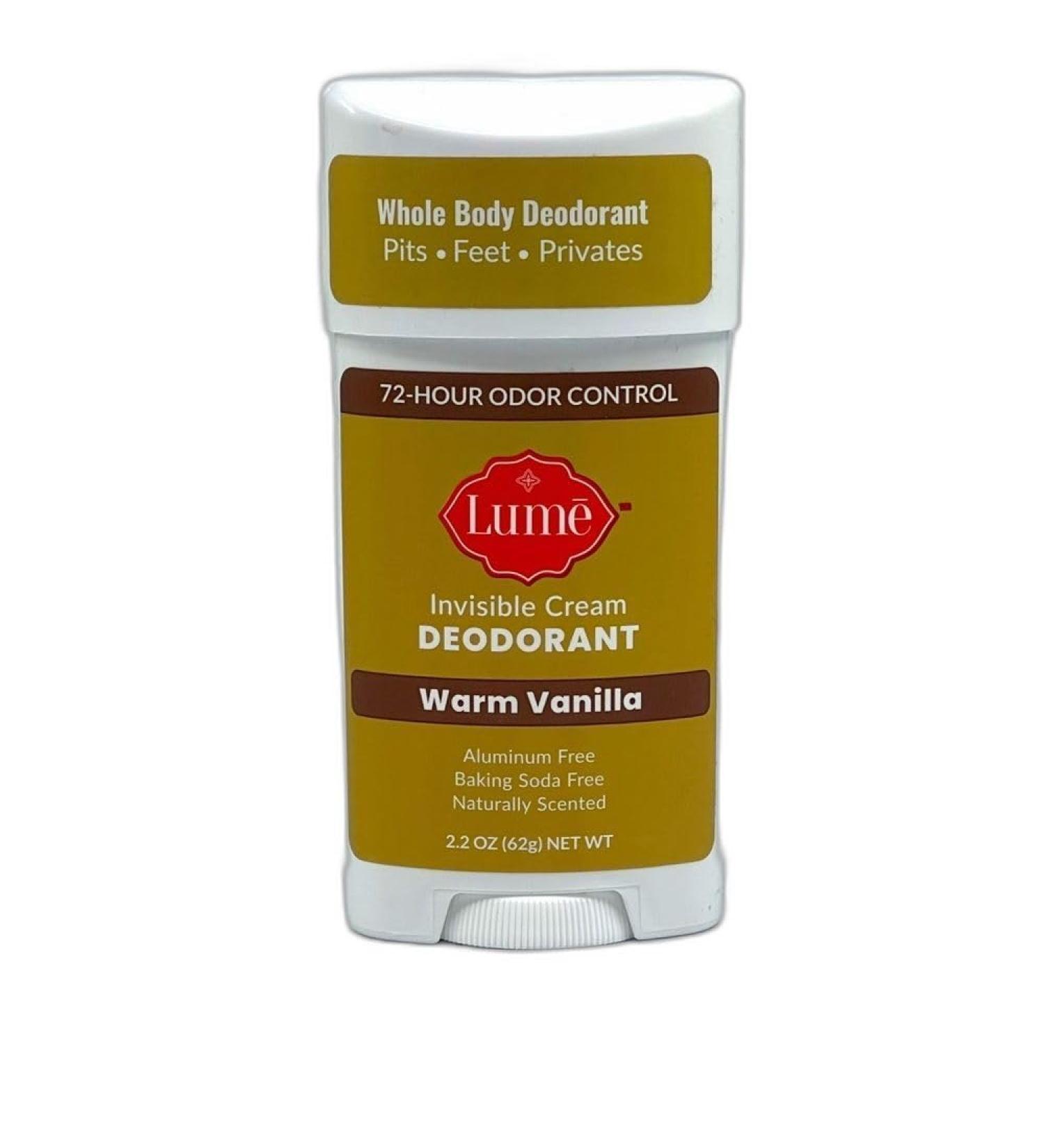 All Natural Warm Vanilla Aluminum Free & Baking Soda Free Deodorant Choose Formula (2.2oz Cream Stick)