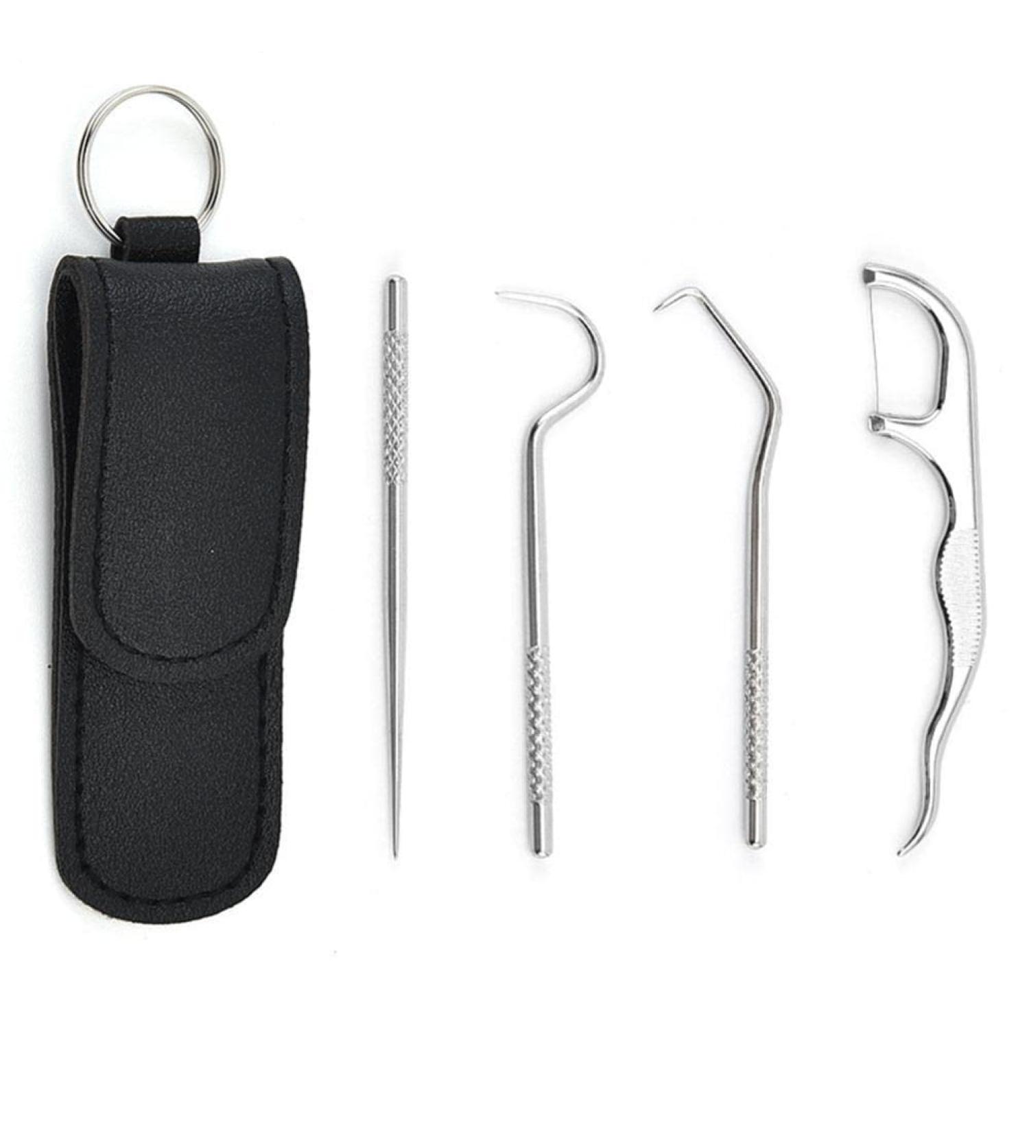 PLGEBR Metal Toothpick Set - Portable Dental Floss & Cleaner with Storage | Ideal for Travel & Hygiene - Buy Online on GoSupps.com