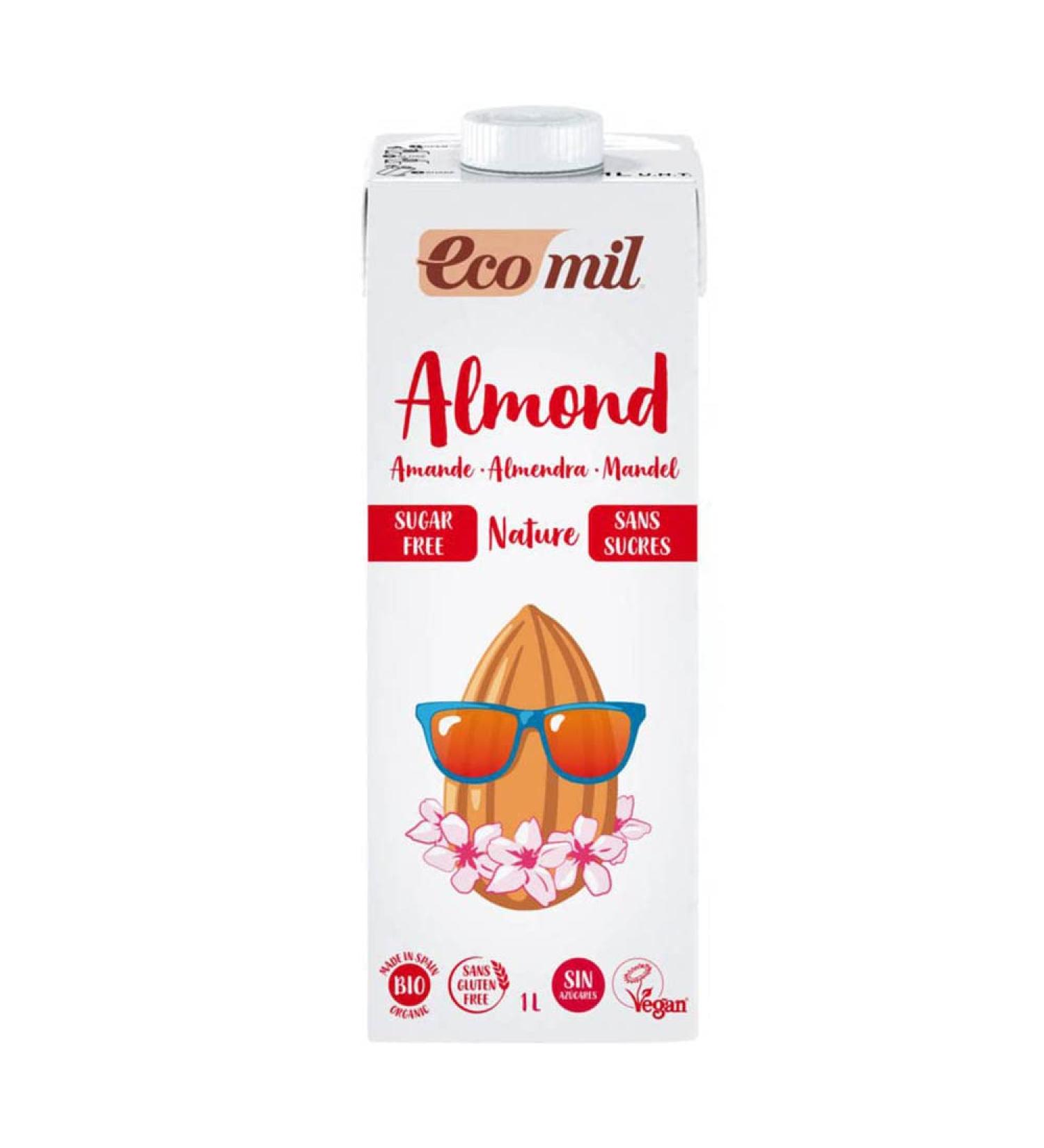 Ecomil organic almond drink without sugar 6 x 1 litre