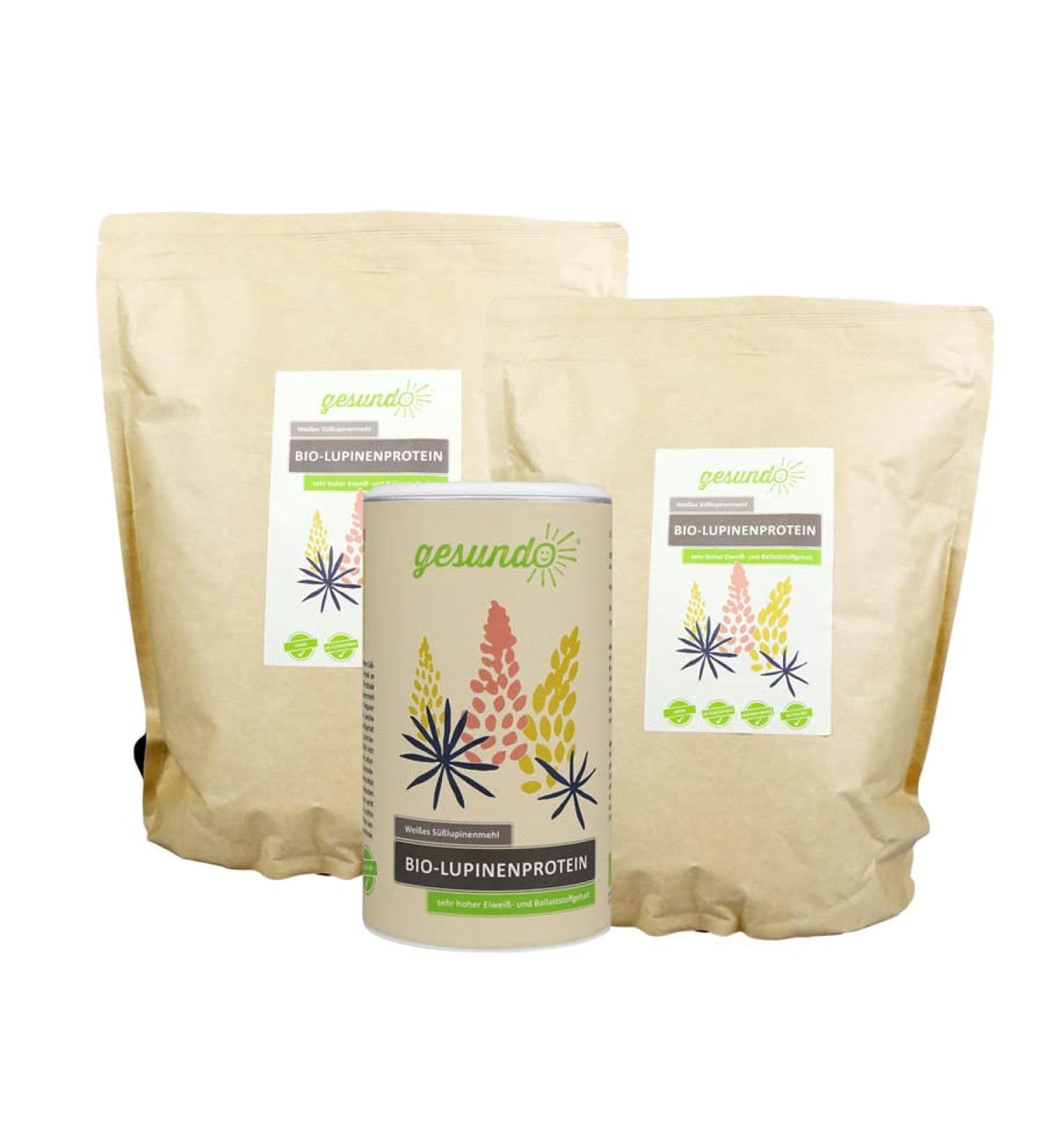 Buy Gesundo ORGANIC Lupin Flour - High Protein White Sweet Lupine - 2.5kg Bag - International Shipping Available - Buy Online on GoSupps.com