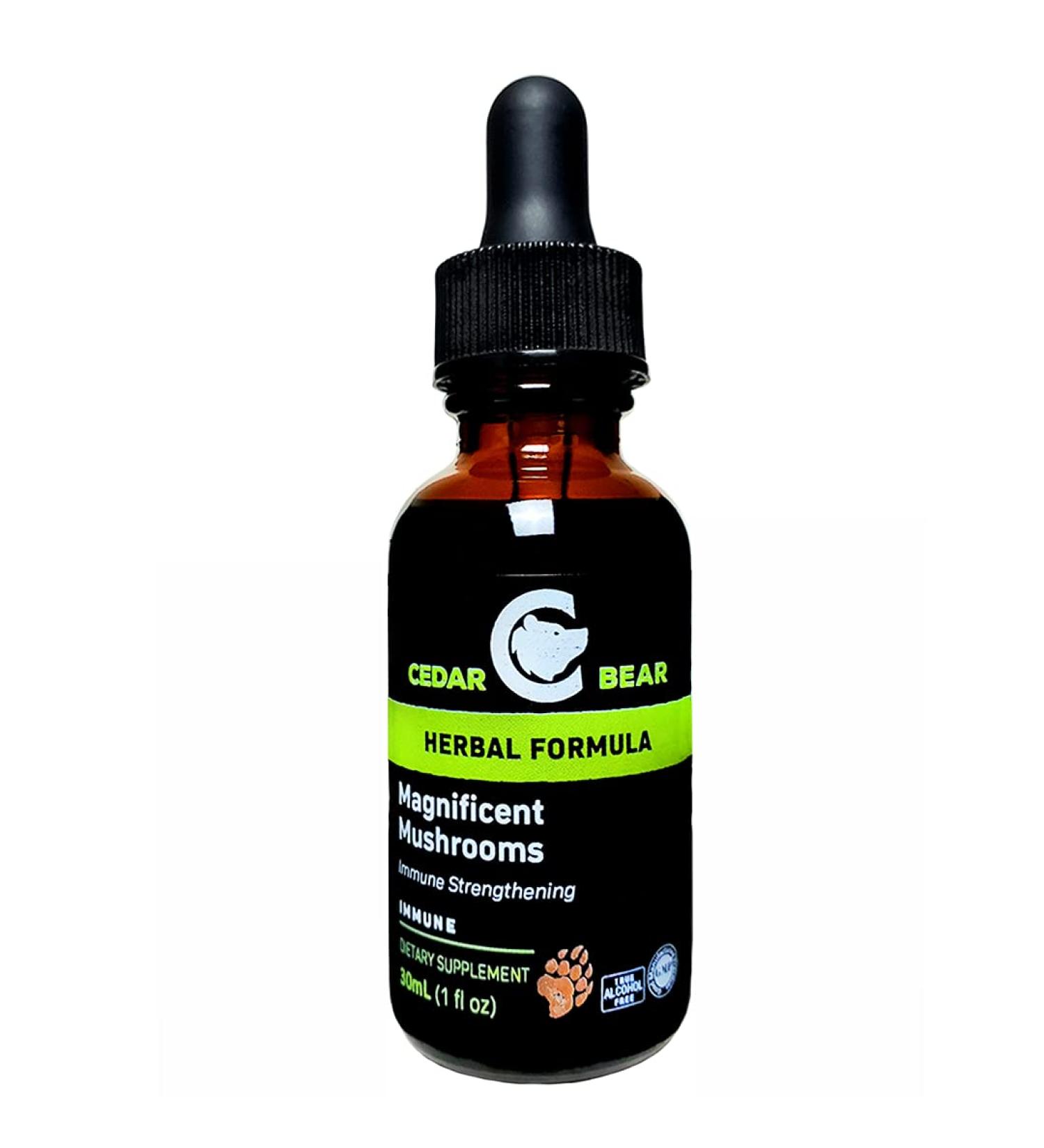 Cedar Bear Magnificent Mushrooms a Liquid Herbal Supplement That Builds The Immune System Protects Strengthens and Balances Overall Health 1 Fl Oz - Buy Online on GoSupps.com