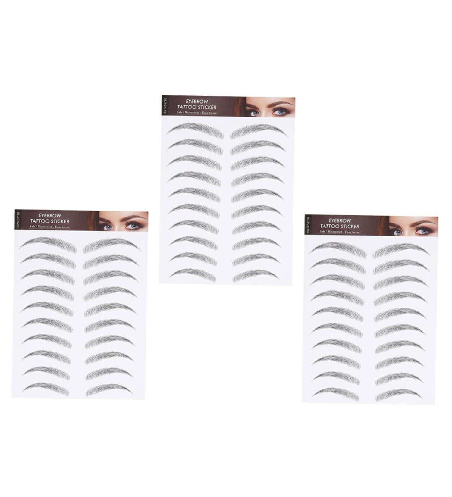 NOLITOY 3 Sheets Waterproof Eyebrow Stickers Mens Sticking Stuffers Peel Artificial Eyebrow Template 21x15cm Black - Buy Online on GoSupps.com
