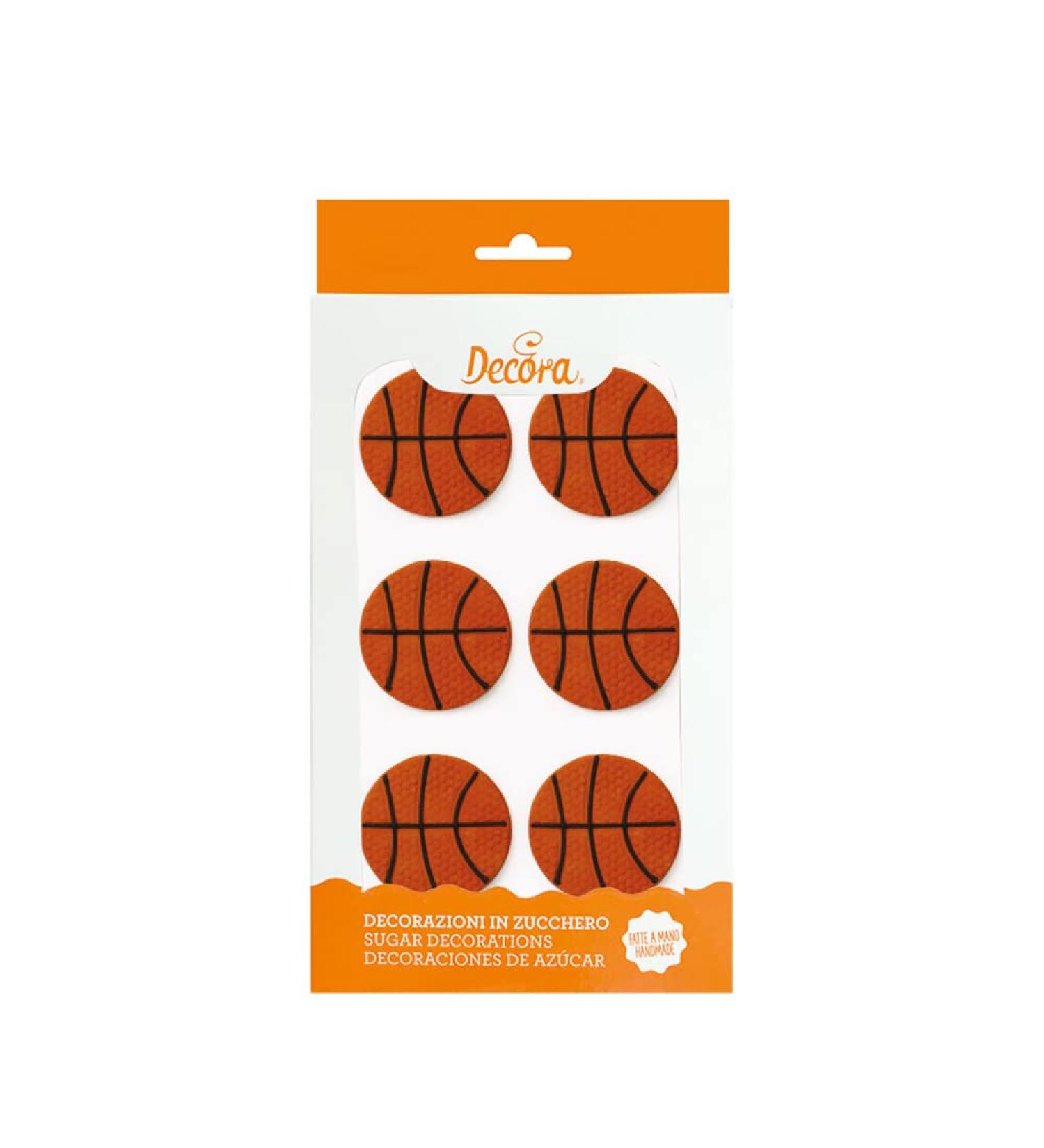 Decora 0500401 Pack of 6 Basketballs Sugar Decor - Perfect for Celebrations & Events | International Shipping Available - Buy Online on GoSupps.com