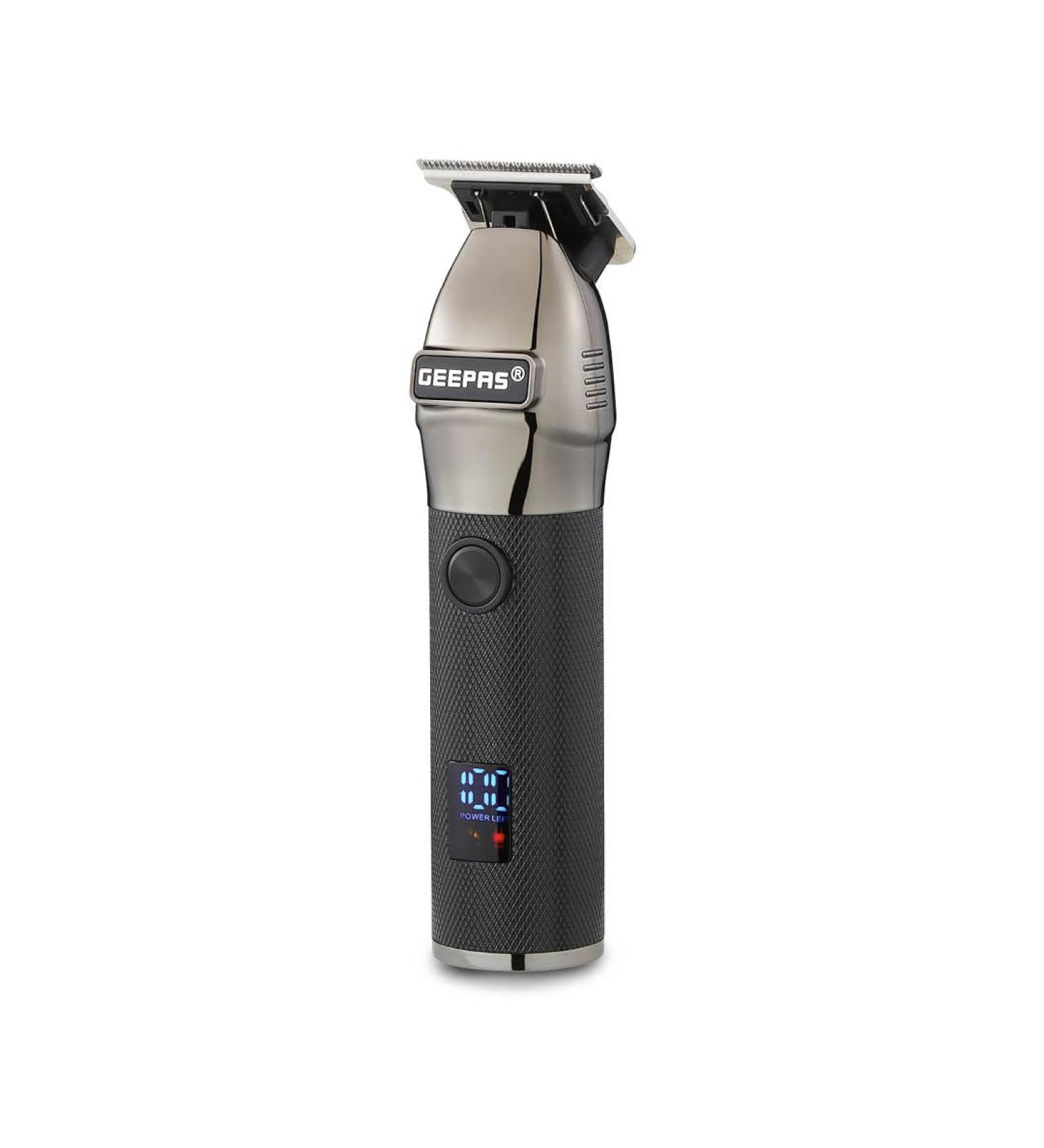Geepas Hair Clipper Electric Stubble Beard Trimmer Hair Clipper Creates Fine Lines Contours - Cordless Electric Hair Clipper USB Rechargeable Battery LED Display 1.5/3/6/9 mm Guide Comb - Buy Online on GoSupps.com
