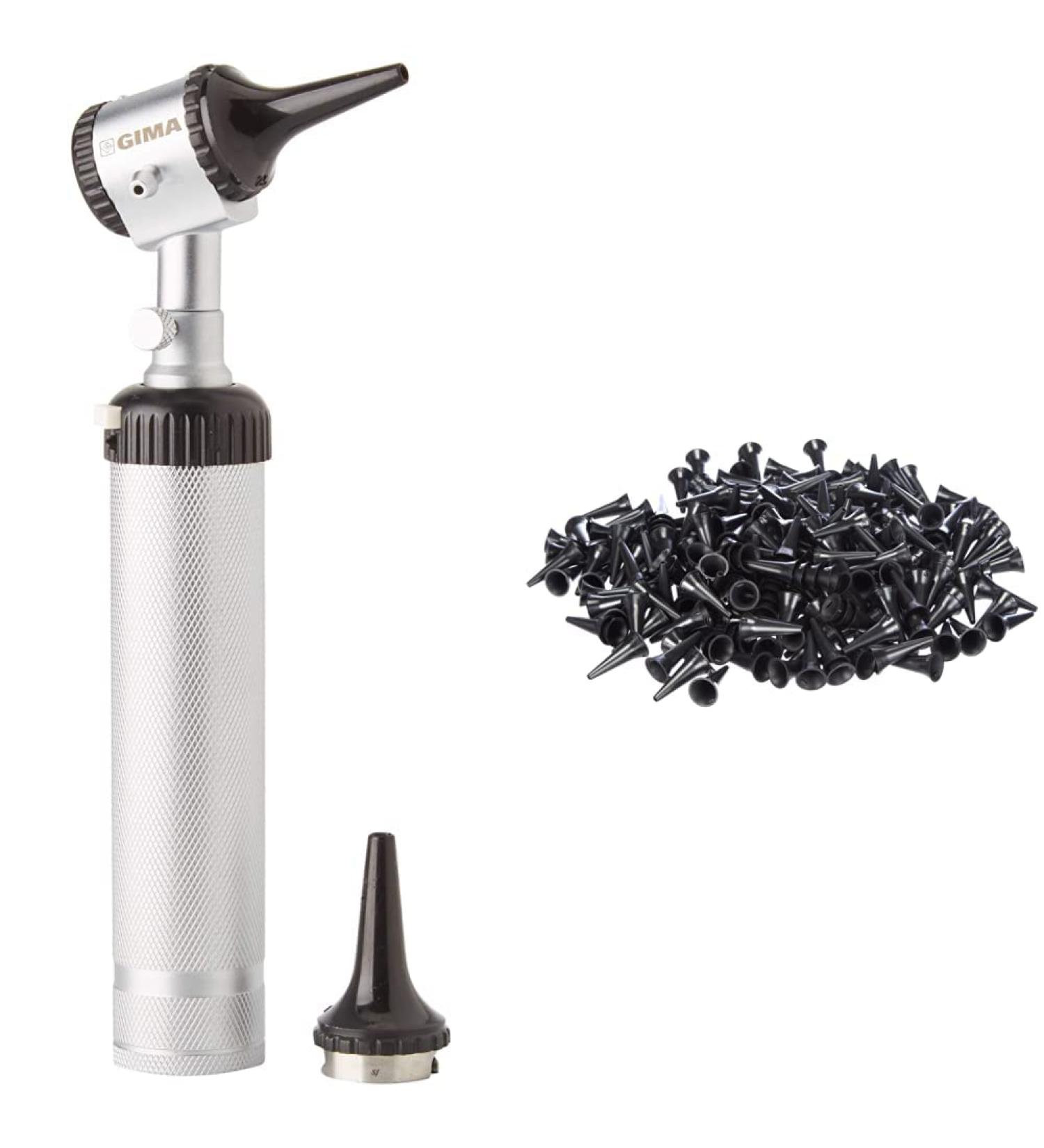 Gima Parker Otoscope with Mini Disposable Ear Speculum - Black Latex-Free 250 Pack - International Shipping Available - Buy Online on GoSupps.com