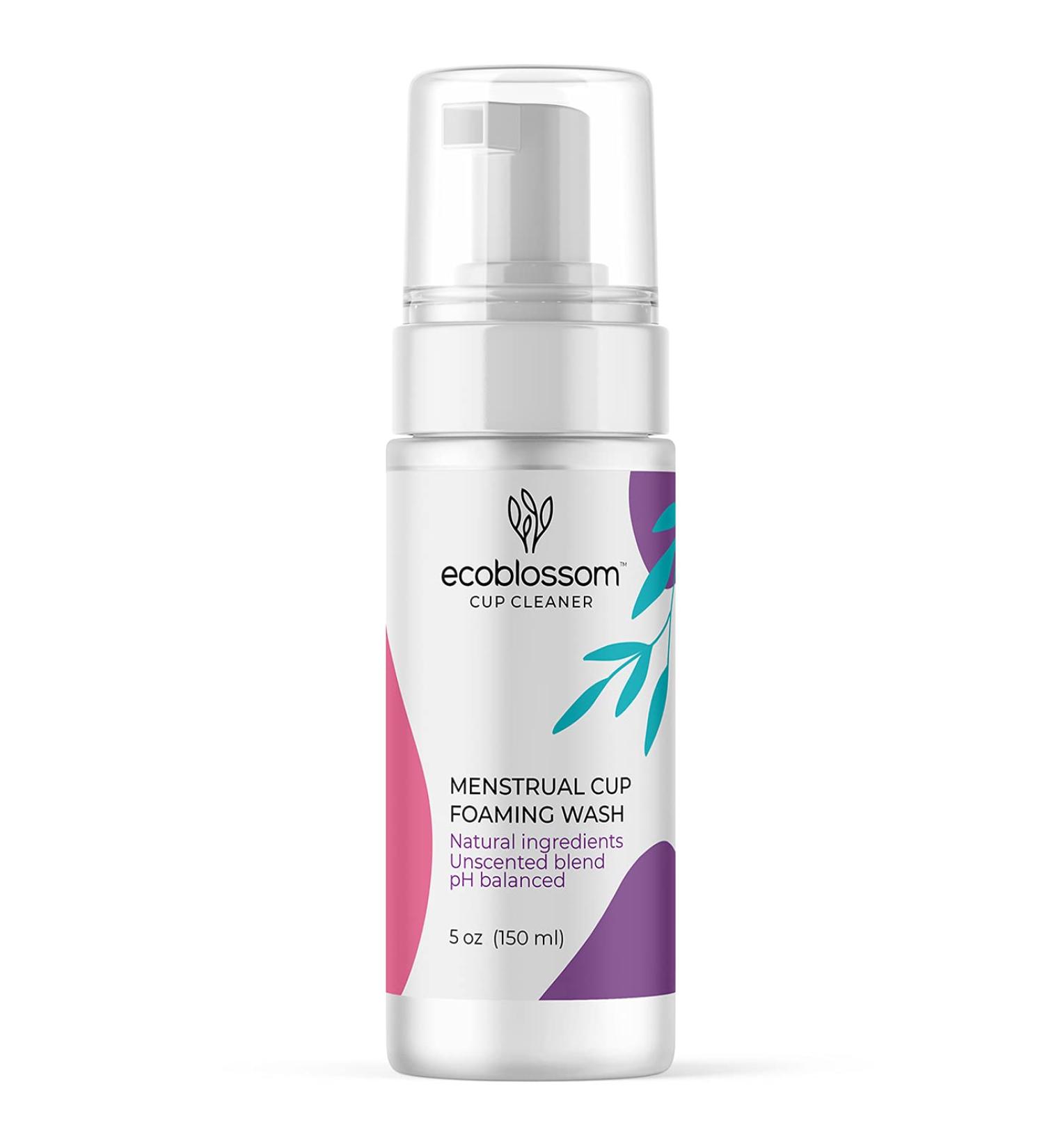 Ecoblossom Menstrual Cup Cleaner - Unscented Foaming Sterilizer for Period Discs - Organic Ingredients, Natural and pH-Balanced - 5oz - Buy Online on GoSupps.com