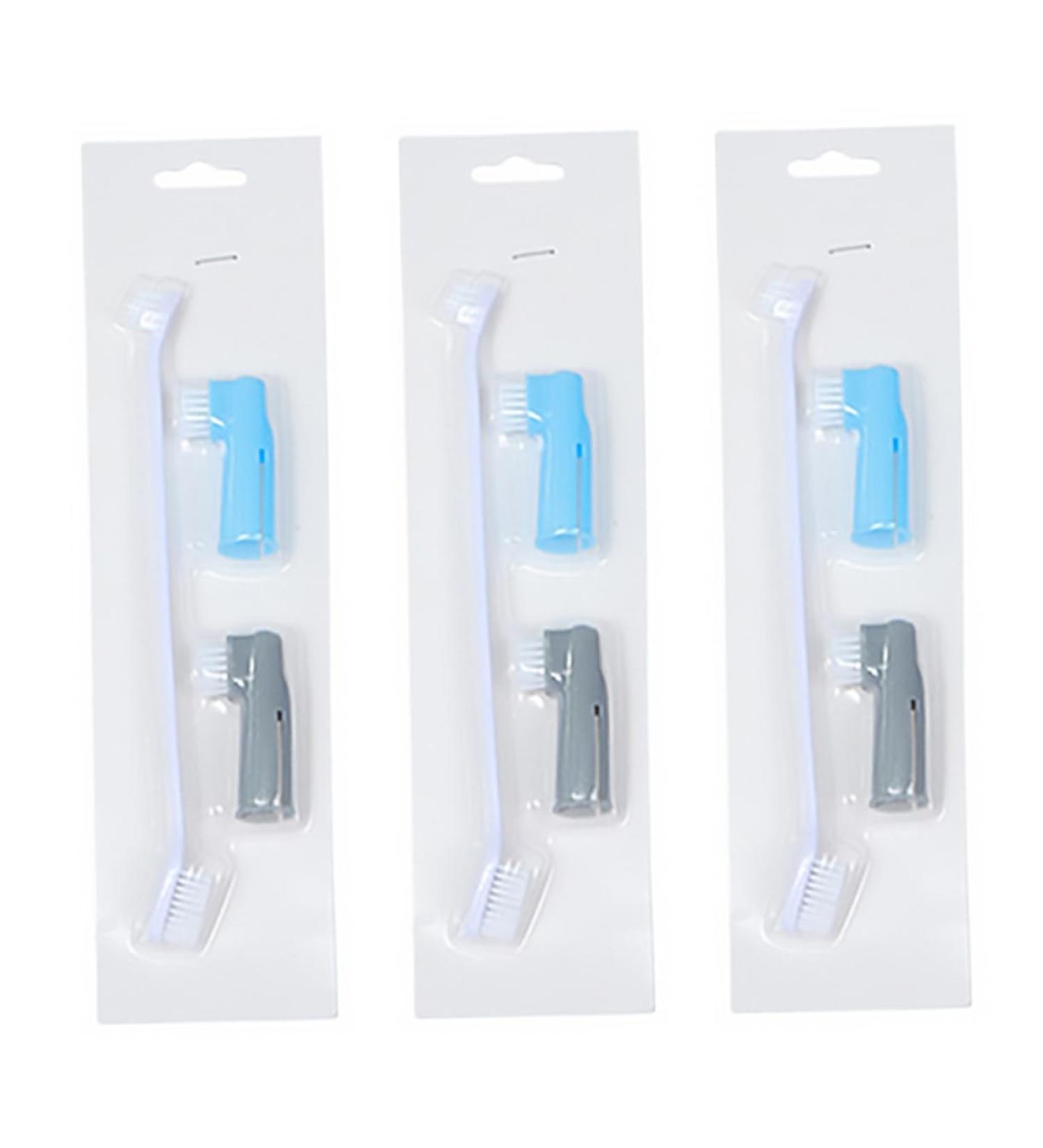 Beavorty 3pcs and Dog Cat Tools Tooth Plastic Brush Teeth Pet Professional Double-head 1 count (Pack of 1) Assorted Color - Buy Online on GoSupps.com