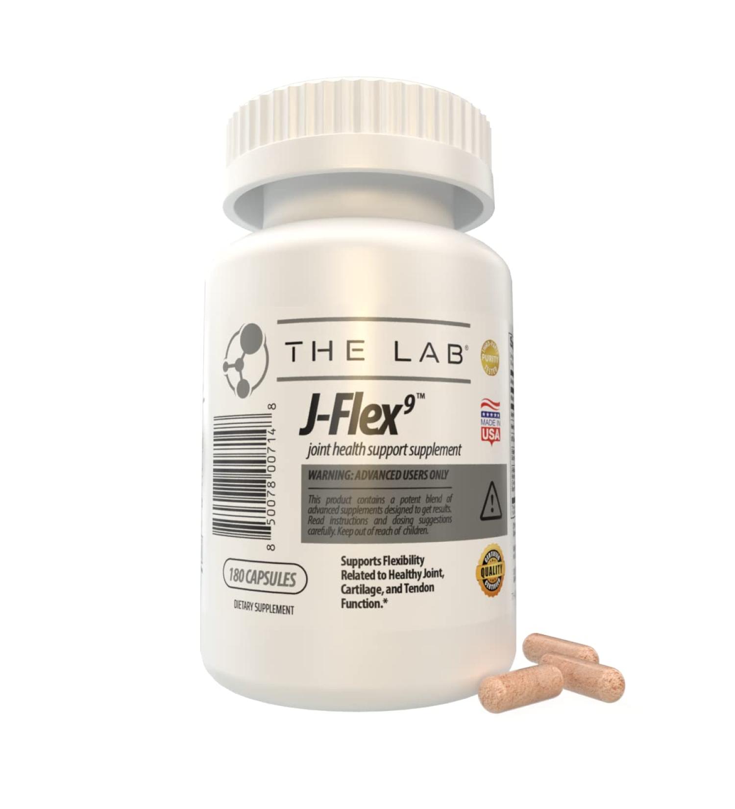 J-FLEX9 Advanced Joint Health Supplement + Cartilage Support & Tendon Function | Ingredients include: Chondroitin Glucosamine MSM Curcumin Boswellia Serrata Collagen. Made in USA - Buy Online on GoSupps.com