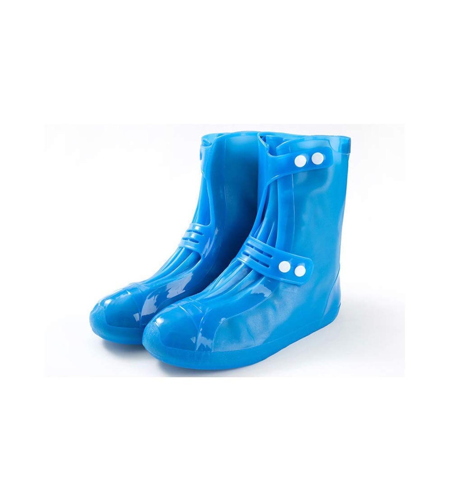 Funmaker Waterproof Silicone Shoe Covers - Reusable Non-Slip Rain Shoe Protectors for Kids, Men, and Women - Blue (1 Pair) - Buy Online on GoSupps.com