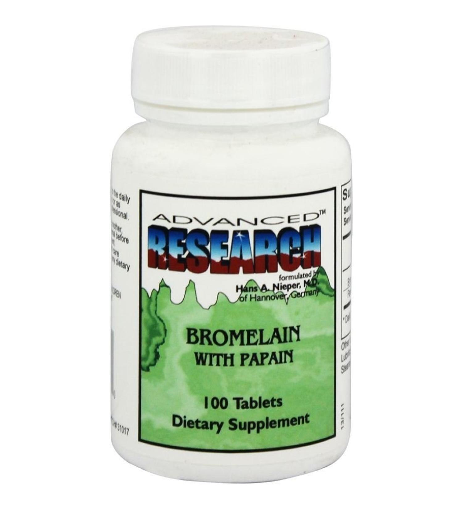 Advanced Research - Bromelain with Papain - 100 Tablets