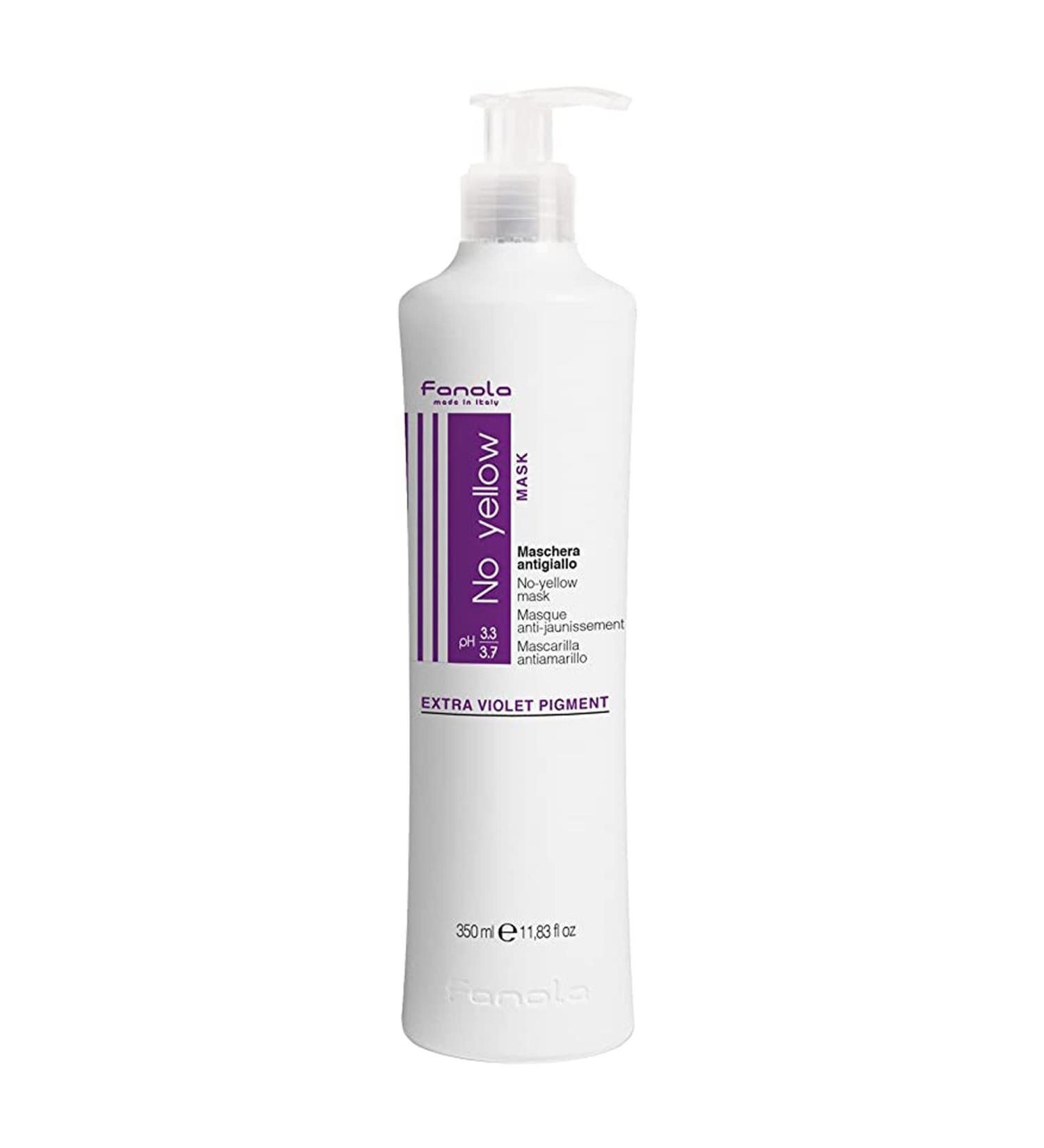 Fanola No Yellow Mask 11.8 oz - Anti-Brass Purple Hair Toner for Blonde, Silver, Gray Hair - Remove Yellow Tones & Brassiness - 11.83 Fl Oz - Buy Online on GoSupps.com