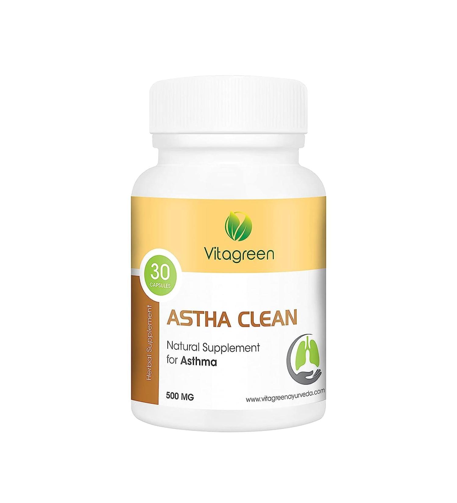 Astha Clean Capsules | 500mg Ayurvedic Respiratory Wellness Supplement - Buy Online on GoSupps.com