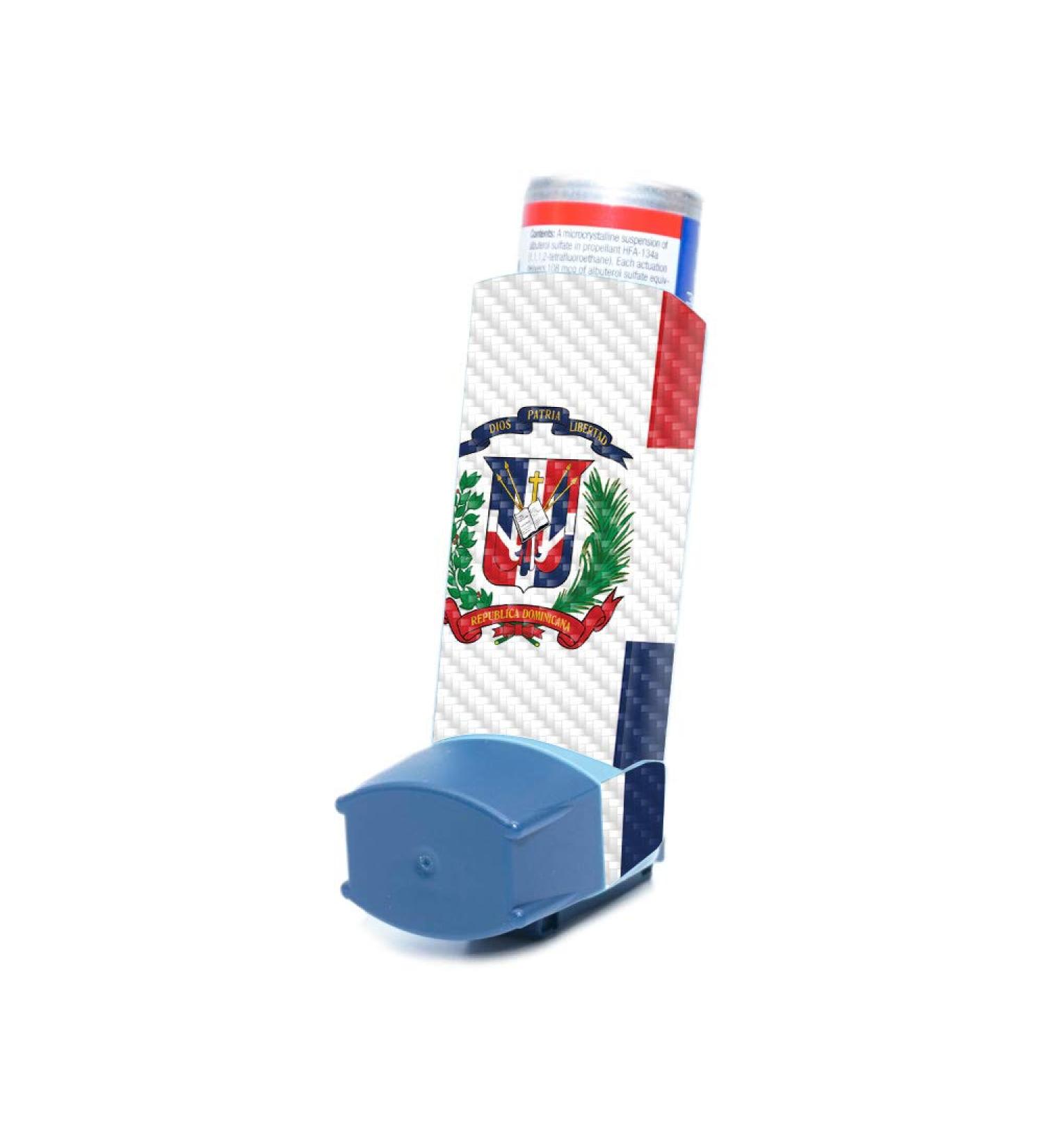 MightySkins Carbon Fiber Skin for Ventolin HFA Asthma Inhaler - Dominican Flag | Durable Textured Finish | Easy to Apply, Remove & Change Styles | Made in USA - Buy Online on GoSupps.com
