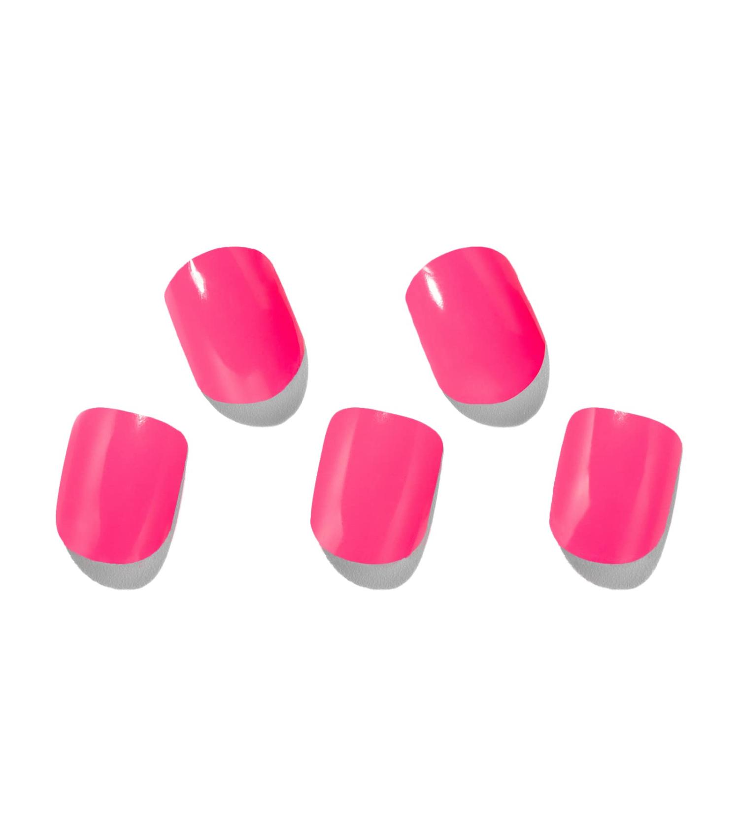 MOMSON Semi Cured Gel Nail Strips - 20 Solid Color Stickers for DIY Gel Manicure in Fluorescent Peach | Stick on Nails for Women - Nail Art Stickers Kit for Wife, Sister, Mother - Buy Online on GoSupps.com