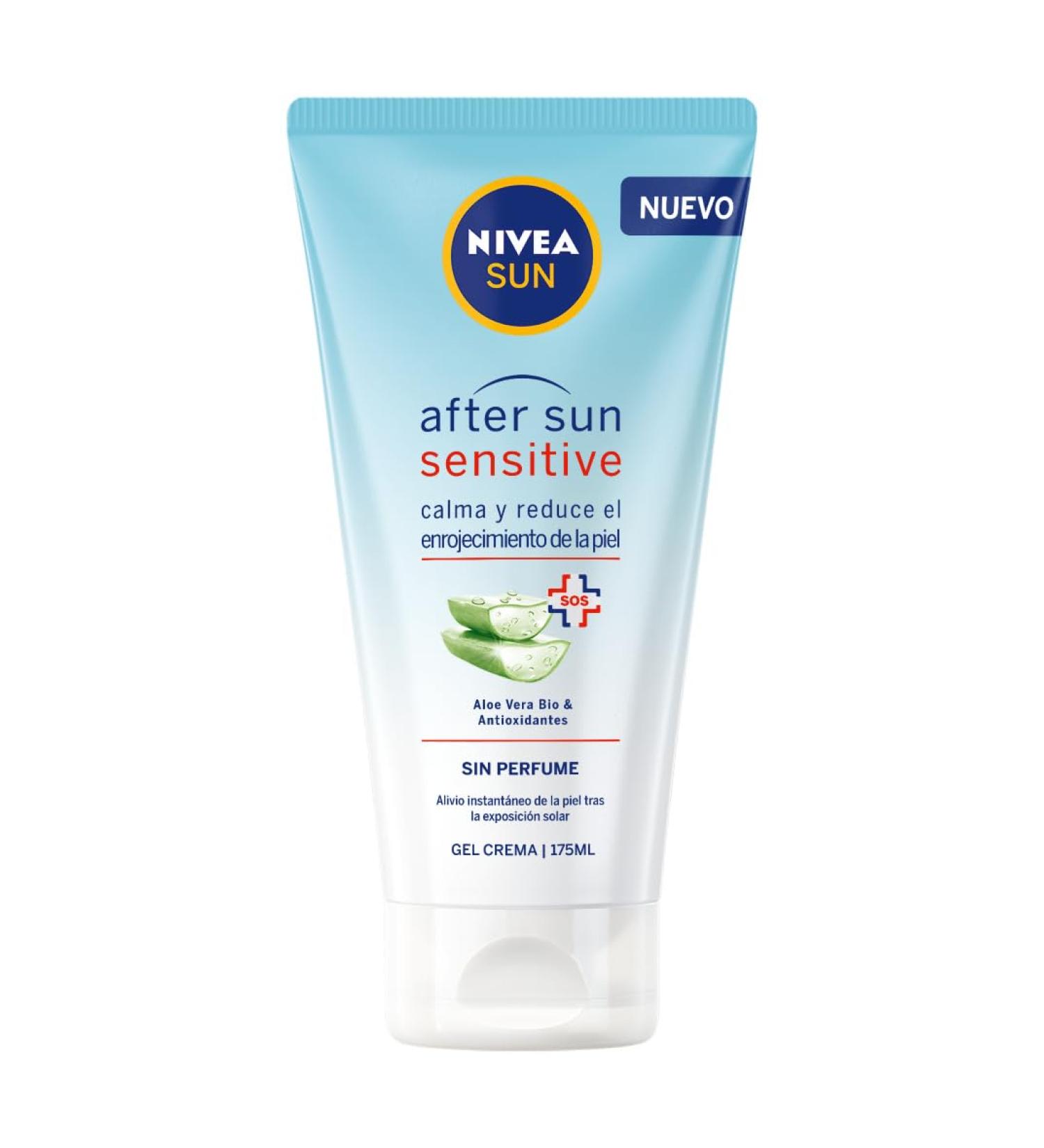 Nivea Sun After Sun Sensitive Gel-Cream 175ml | Aloe Vera Soothing Moisturizer for Sensitive Skin & Sun Allergy Relief - Buy Online on GoSupps.com