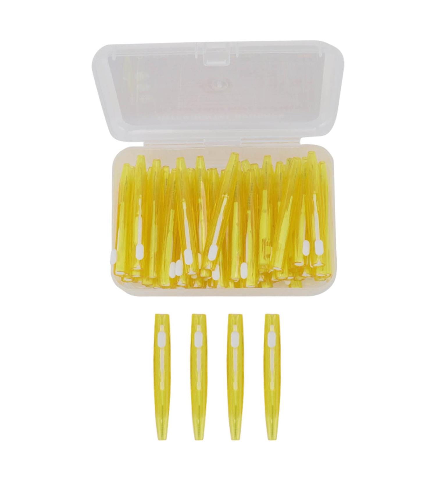 60-Part Interdental Brush Set | Slim & Comfortable Orthodontic Care for Adults & Kids - Yellow - Buy Online on GoSupps.com