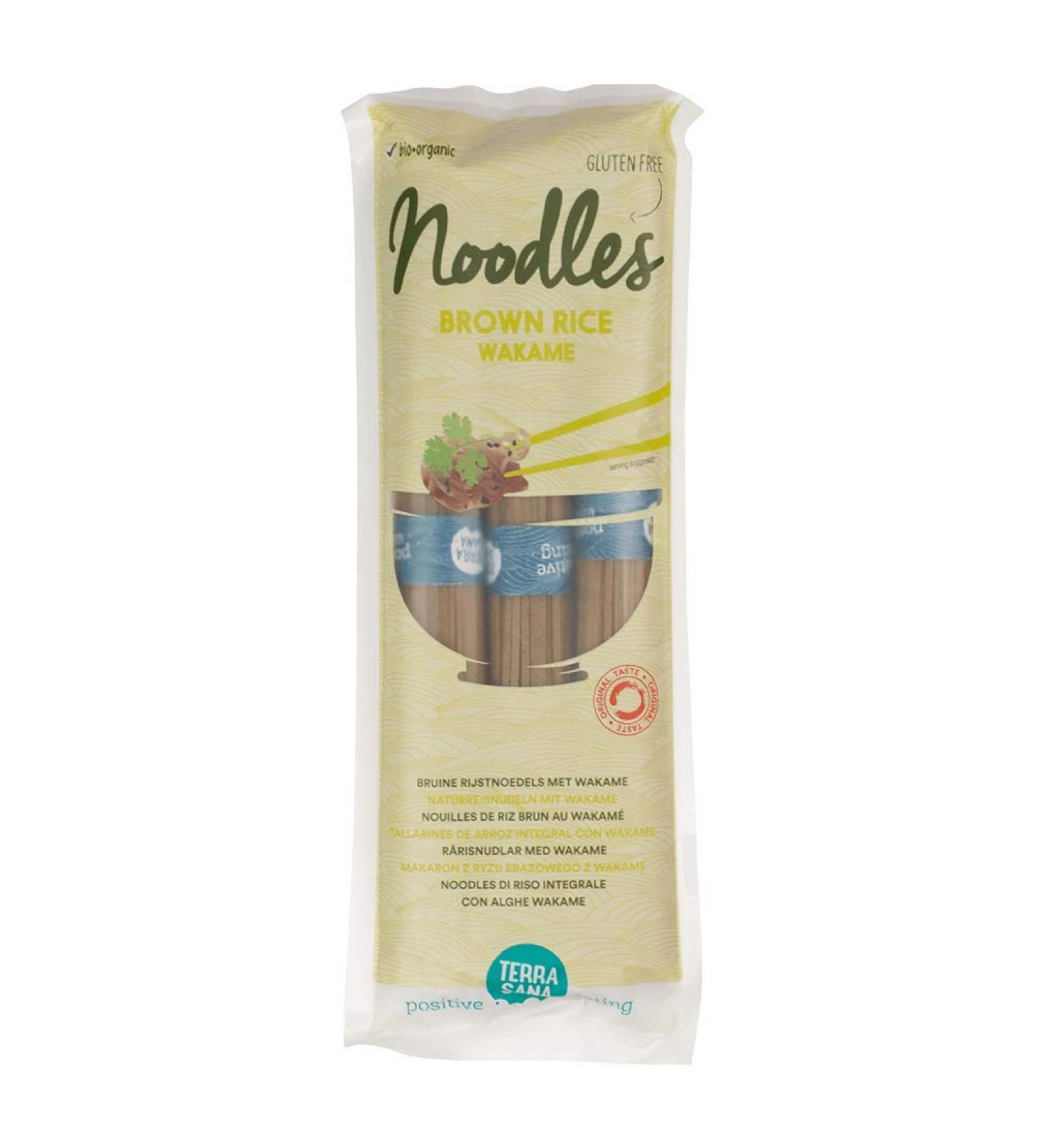 Terrasana Bruine rijstnoedels met wakame 250 gram