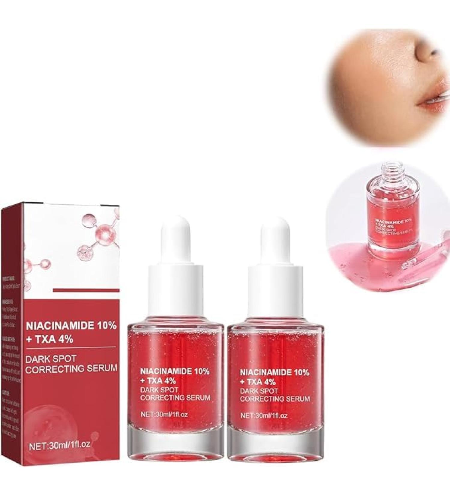  2Pcs Dark Spot Correcting Serum 10% Niacinamide+ 4% Tranexamic Acid Serum Ceramide Hyaluronic Acid Vitamin B12 natural color for Sensitive skin Fragrance-Free For Women Skin Care Serum 30ml/1fl.oz - Buy Online on GoSupps.com