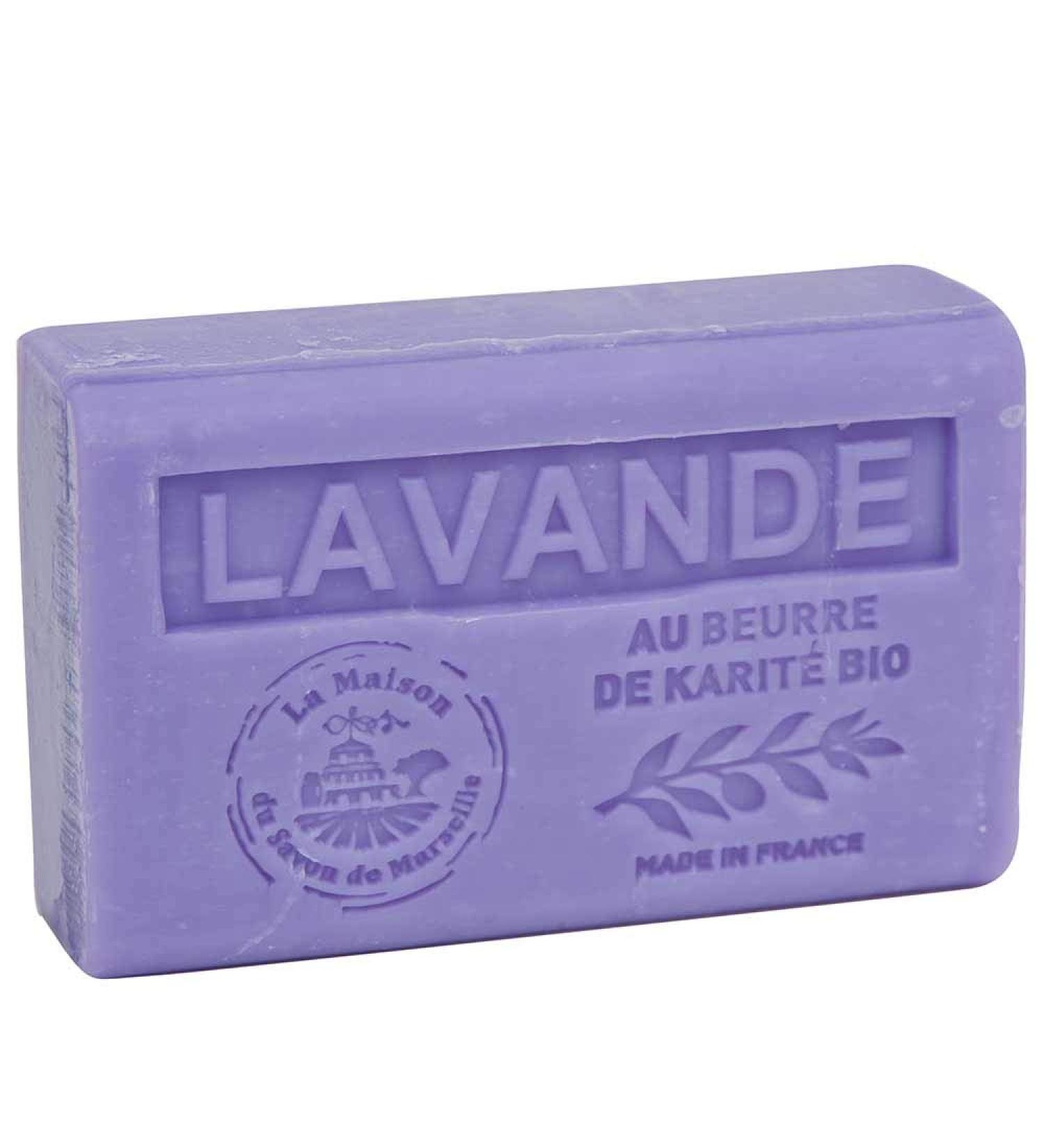 Maison Du Savon De Marseille - French Soap Made with Organic Shea Butter - Lavender Fragrance - 125 Gram Bar