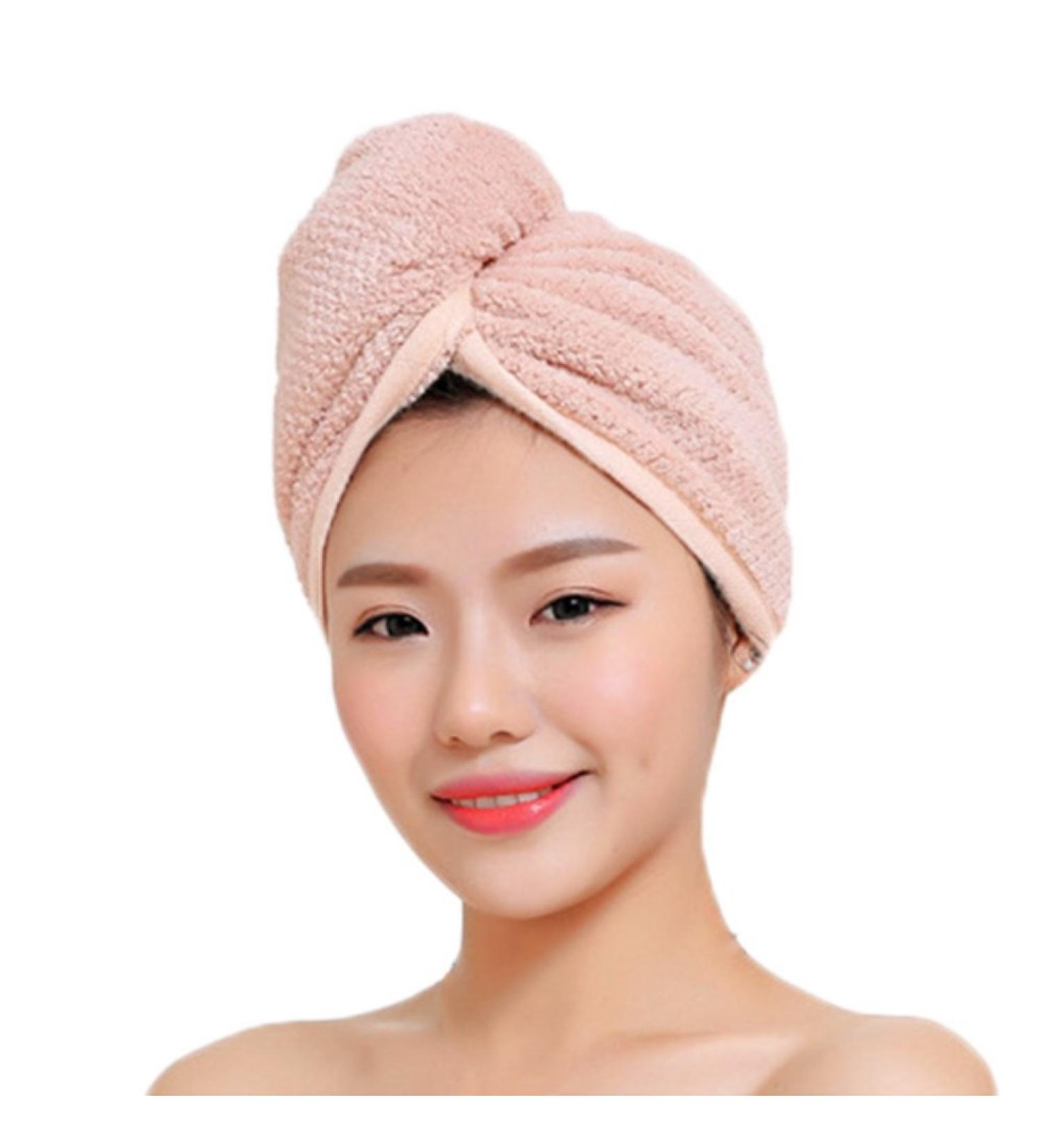 Thick Hair Turban & Microfiber Hair Dryer Towel - Quick Drying Coral Red & Pink Scarf for Long Hair - Buy Online on GoSupps.com