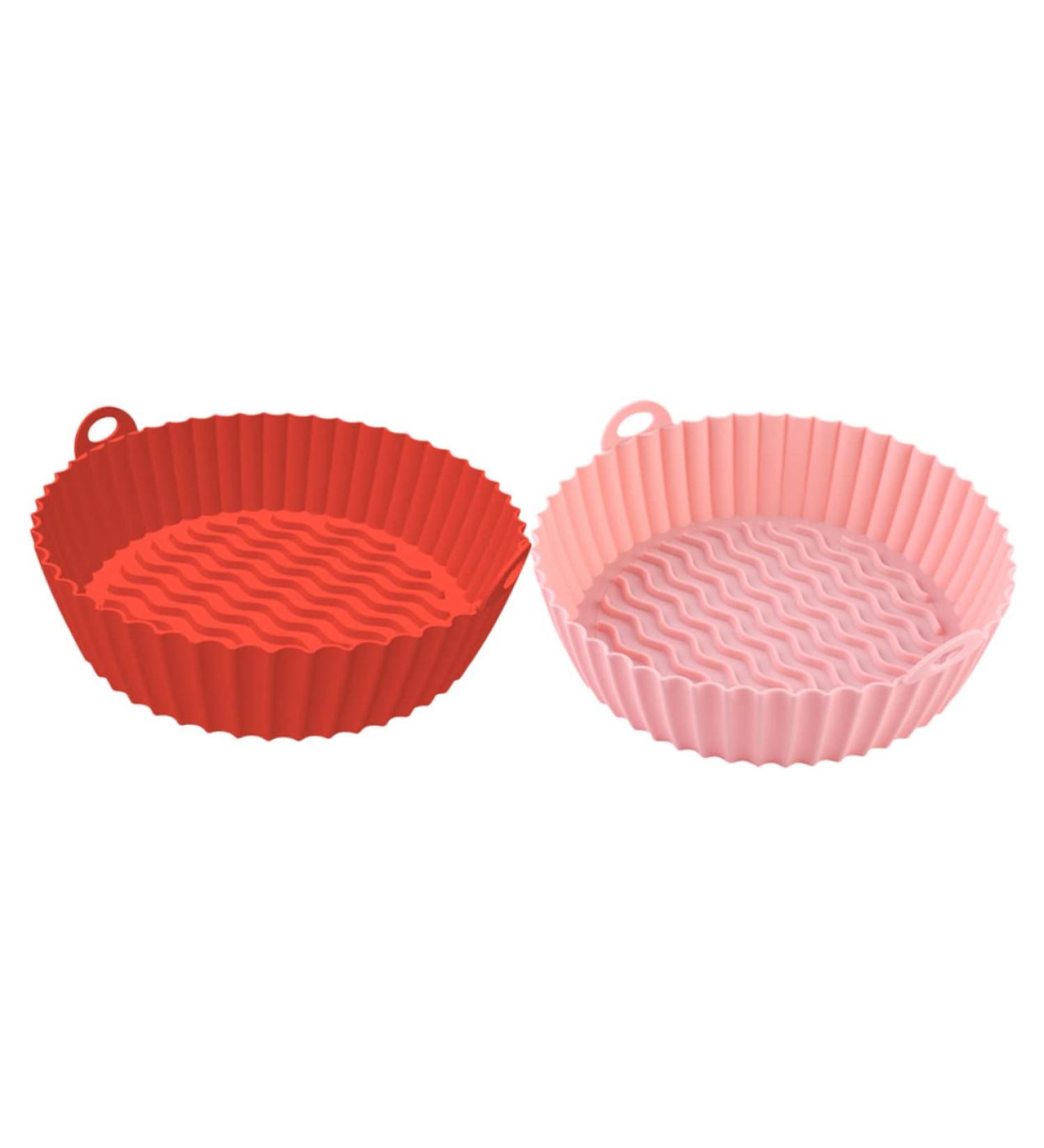 LABRIMP 2pcs Fryer Pan Silicone Baking Pans Air Fryer Rotisserie Airfryer Basket for Oven Non Stick Supplies - Buy Online on GoSupps.com