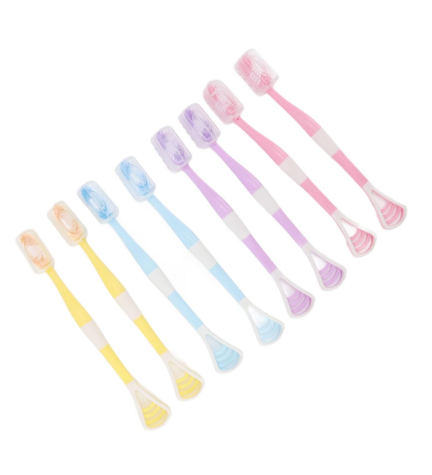 2-in-1 Tongue Scraper Toothbrush - Flexible Handle for Effective Oral Care & Fresh Breath - Buy Online on GoSupps.com