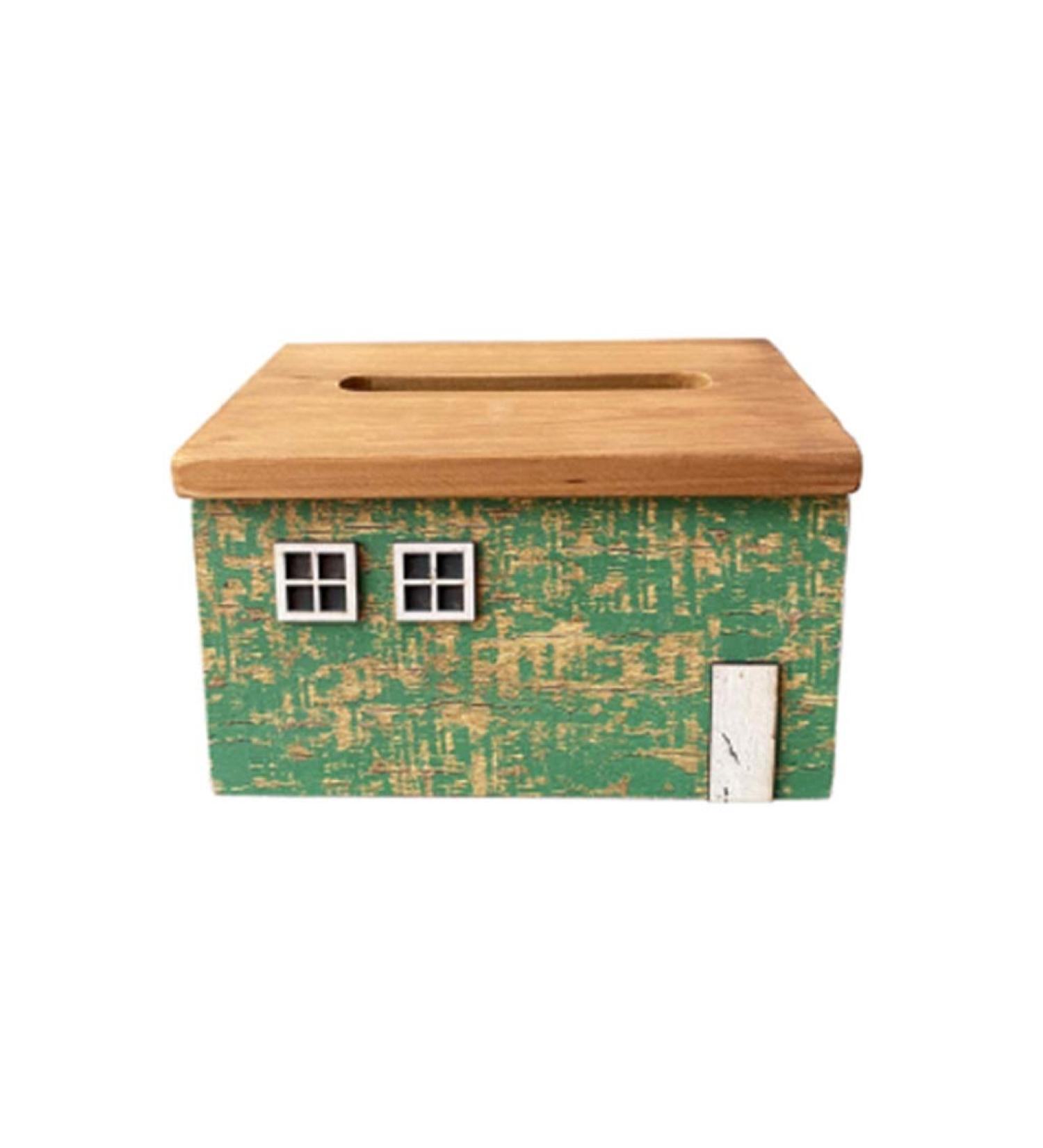 Wooden Cover Decorative Bathroom Facial Holder Farmhouse House Decor/Blue (Color : Green) - Buy Online on GoSupps.com