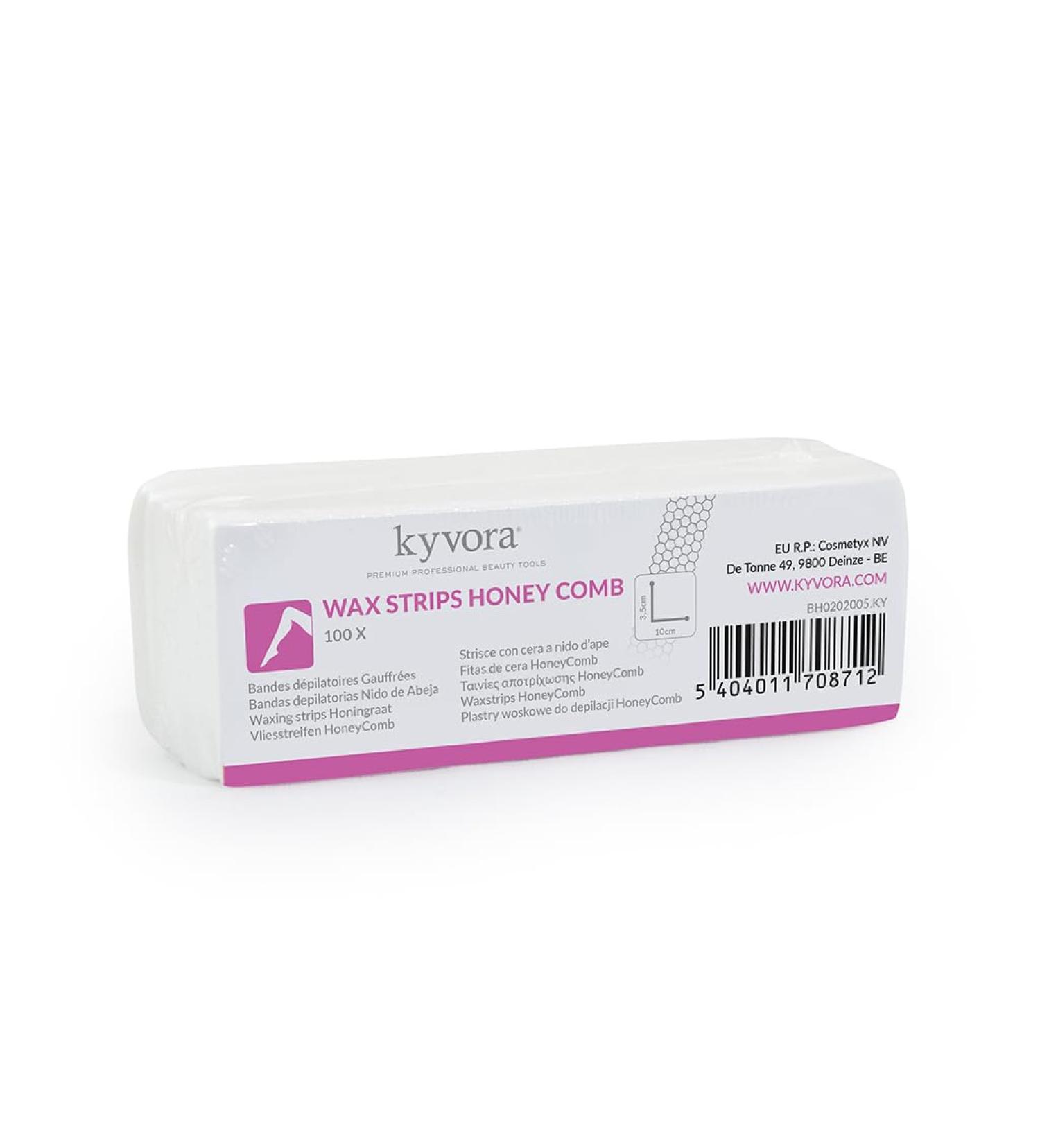 Kyvora Hair Removal Board Strips - 100 Pieces 3.5x10 cm for Face & Small Areas Hot Wax & Sugar Honeycomb Pattern - Buy Online on GoSupps.com
