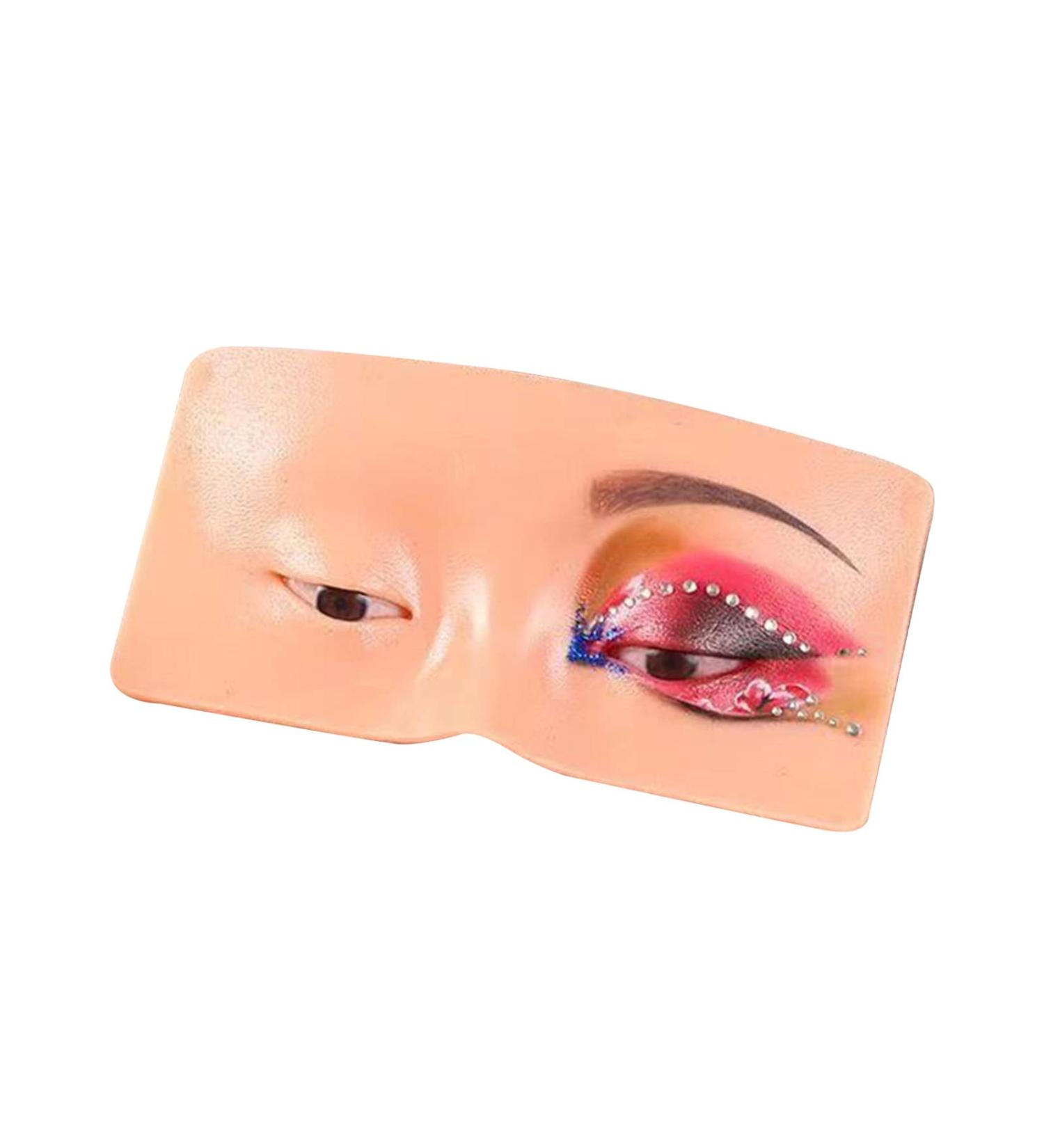 Pretfy Planche de Pratique de Maquillage 3D R aliste pour les Yeux du Visage Fard Paupi res Eye-liner Sourcils Cils Cartographie la Peau pour D butants Taille Portable Blanc (Jaune)