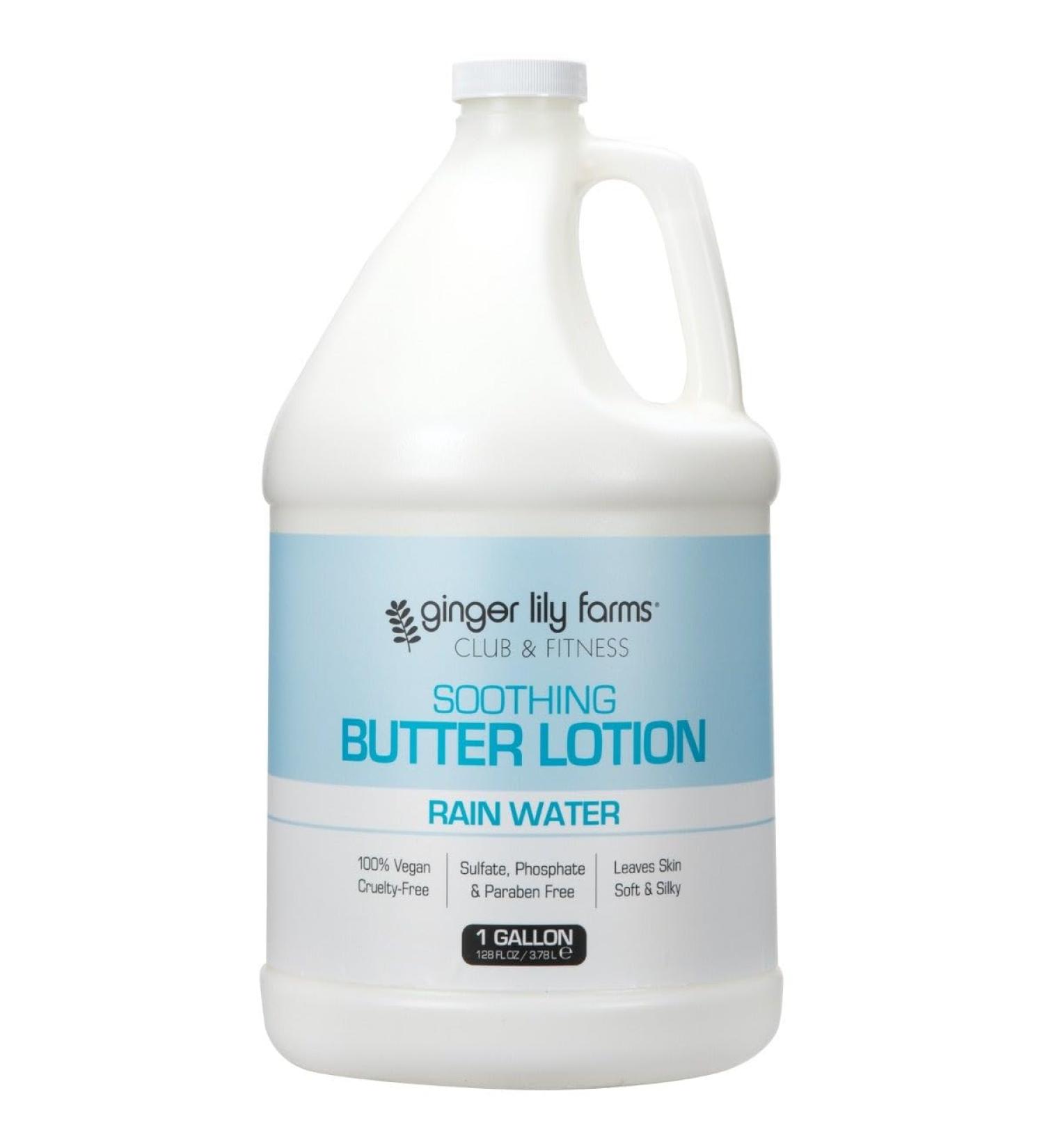 Ginger Lily Farms Soothing Butter Lotion - 100% Vegan Cruelty-Free Rain Water Scent 1 Gallon Refill for Dry Skin - International Shipping Available - Buy Online on GoSupps.com