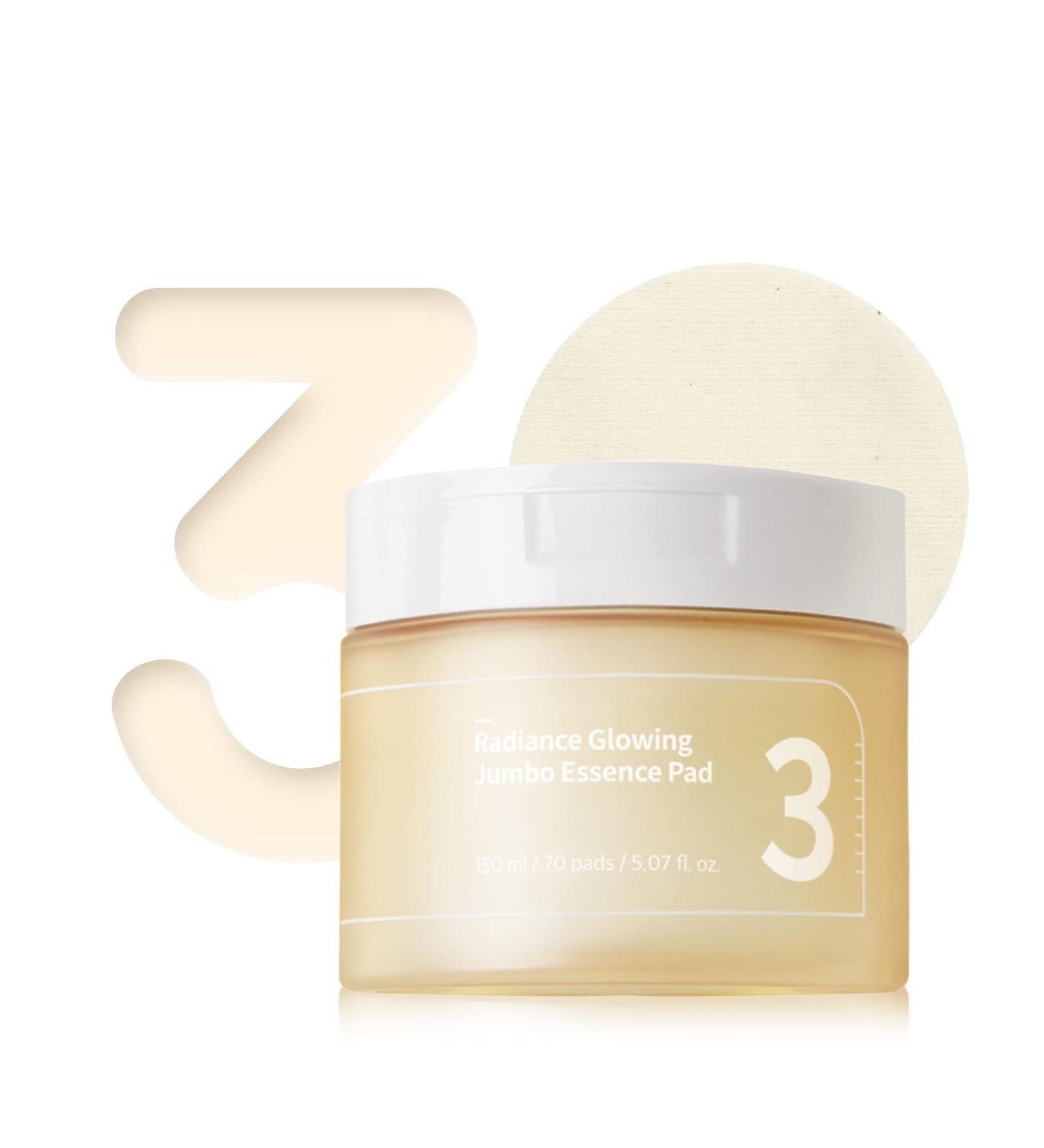 No.3 Radiance Glowing Jumbo Essence Pad 70 Pads / 150ml | Jumbo Size Vegan Pad Radiance - Buy Online on GoSupps.com