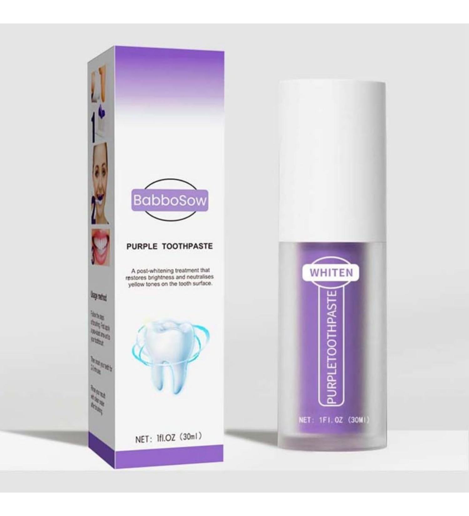V34 Color Correction Purple Toothpaste - Stain Removal & Whitening Booster (2PCs) | Achieve Brilliantly White Teeth - Buy Online on GoSupps.com