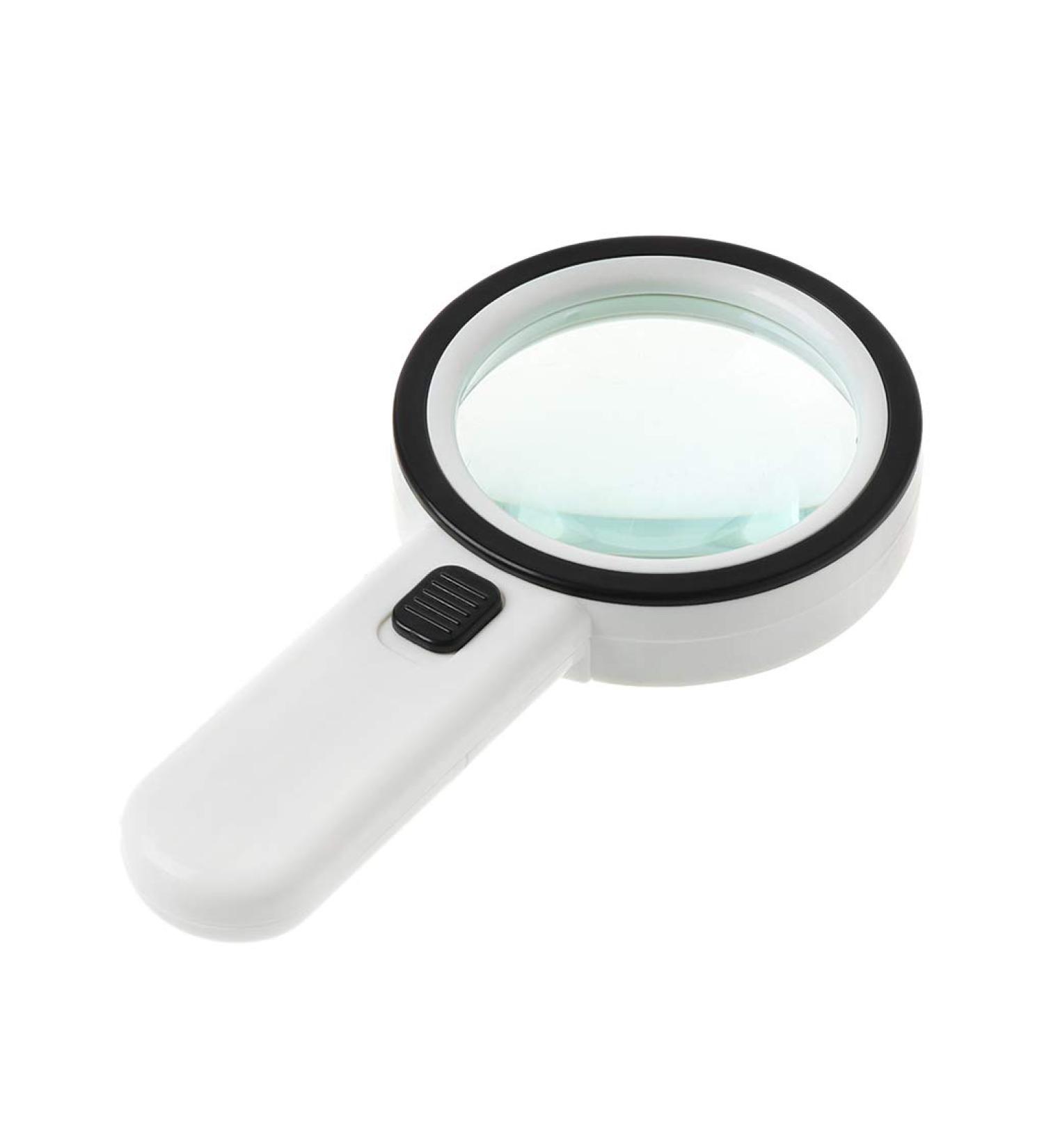 30X Lighted Glass Handheld Reading Magnifier Glass with 12 LED Lights for Seniors & Kids Double Glass Lens - Buy Online on GoSupps.com
