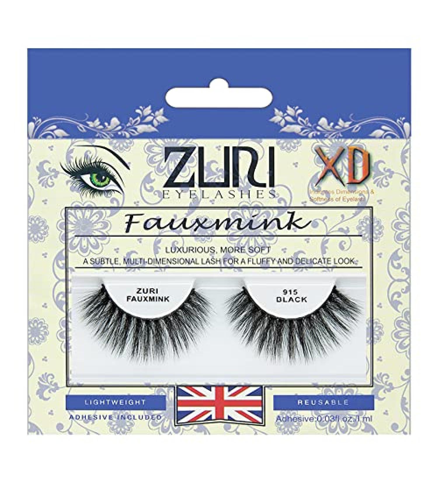 ZURI Fauxmink False Eyelashes | XD/8D X-Dimensional Natural False Lashes | False Eyelashes Natural Look | Thick Eyelashes With Lash Applicator | Natural Eyelashes with Glue | Mink Eyelashes Style #915 - Buy Online on GoSupps.com