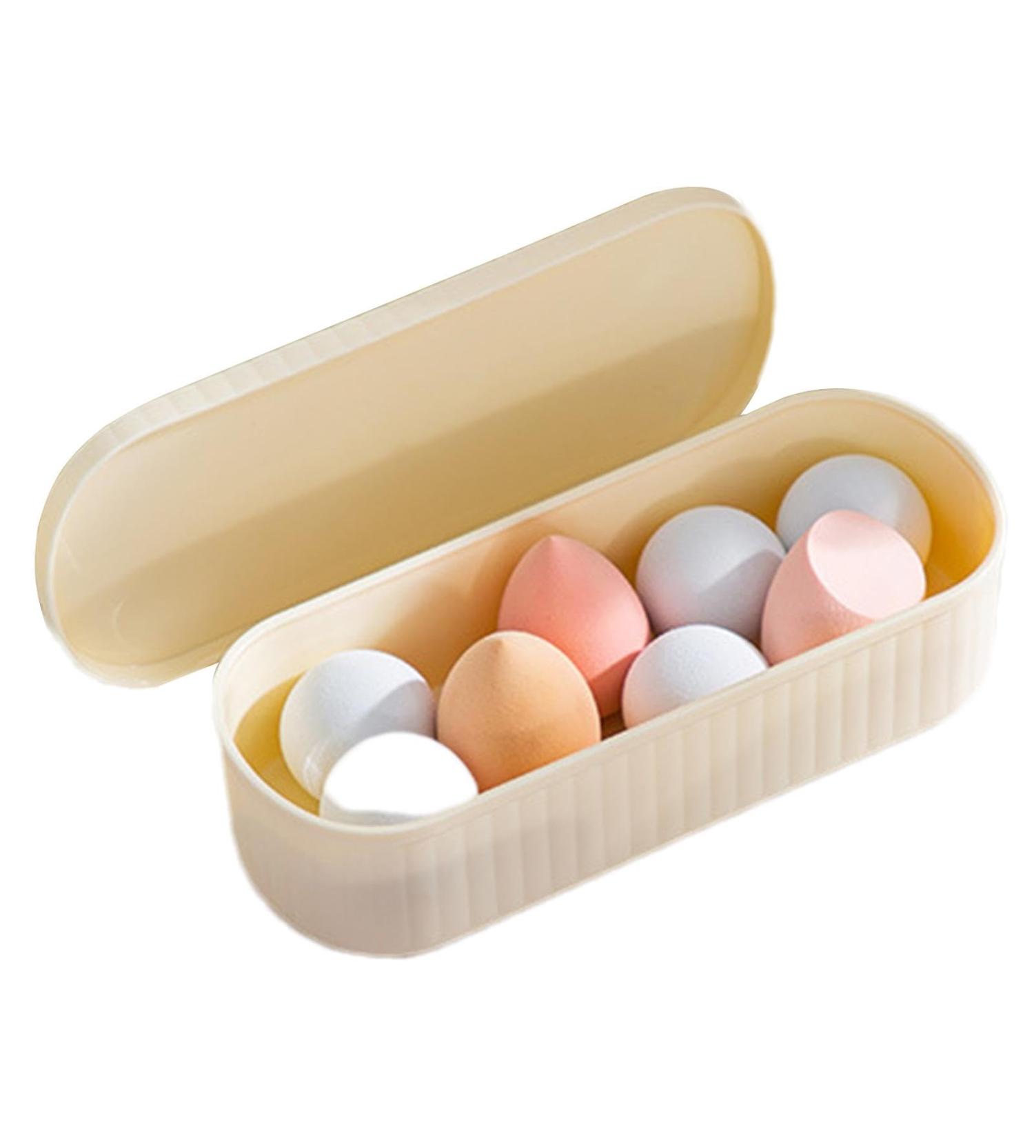 itrimaka Makeup Brush Cleaner Box | Makeup Sponge Cleaner Storage Box Drying Holder | Portable Dustproof Cleaning Tool for Makeup Brushes Sponges Third Generation Milky Apricot Color - Buy Online on GoSupps.com