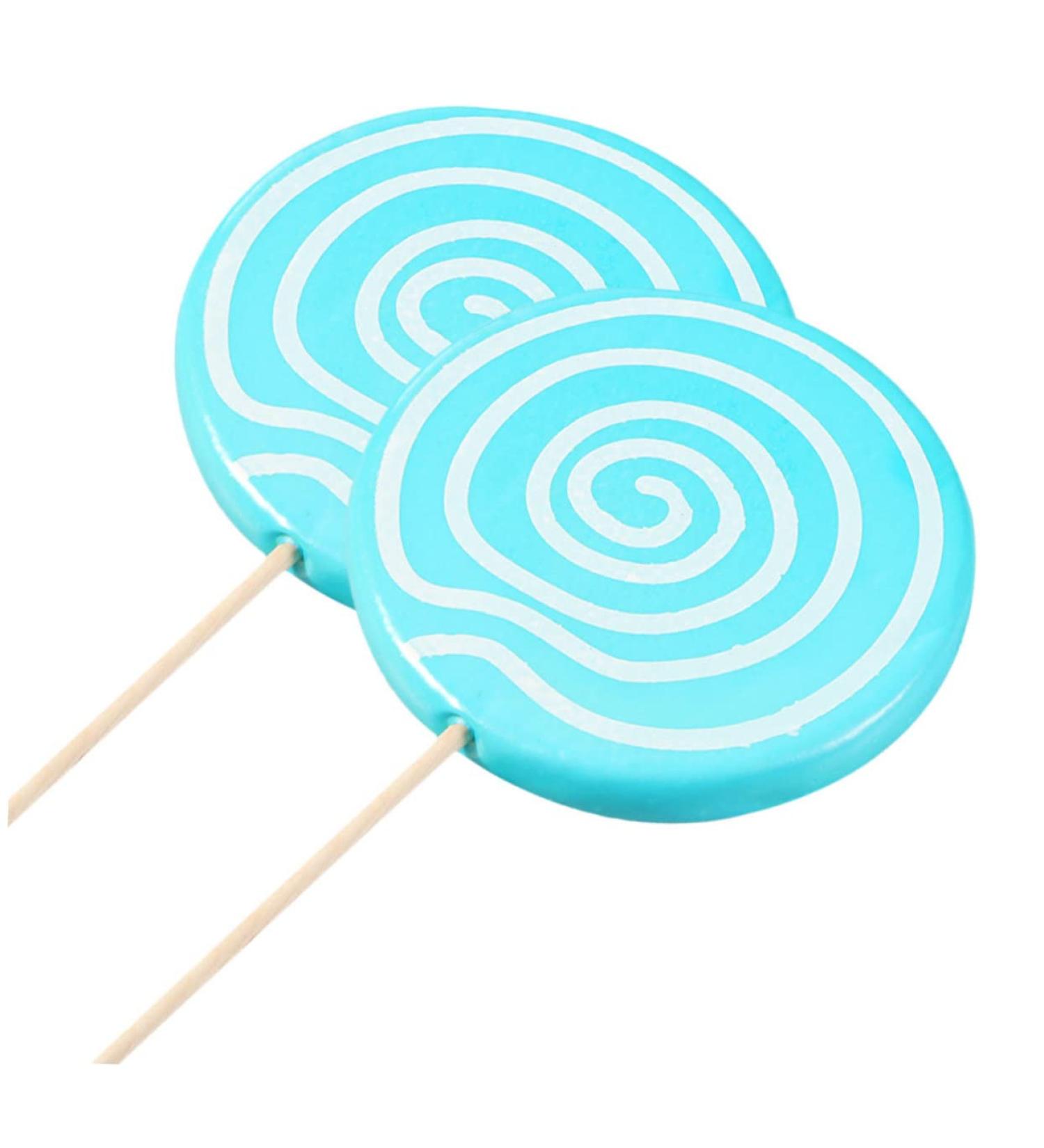 VILLFUL 2pcs Simulation Lollipop Popular Toys Lollipop Props Large Music Decor Lollipop Display Lollipop Photo Lollipop for Photo Bulk Toys Candy Cane Pool Party Wooden Ornament Oversized Blue 35X14X1CM - Buy Online on GoSupps.com