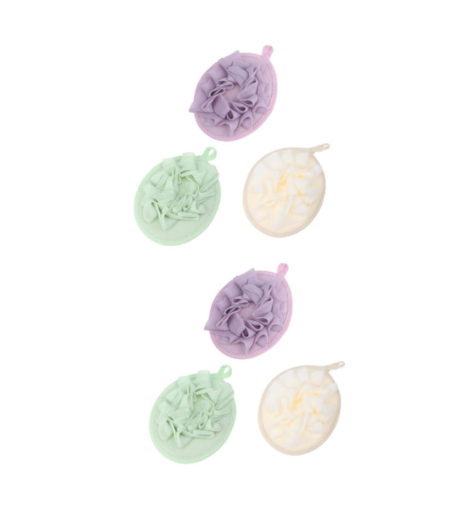 Angoily 6 Pcs Bath Gloves & Elf Lip Balm Set - Japanese-Style Exfoliating Loofah Mitts & Shower Scrubbers for Ultimate Relaxation - Buy Online on GoSupps.com