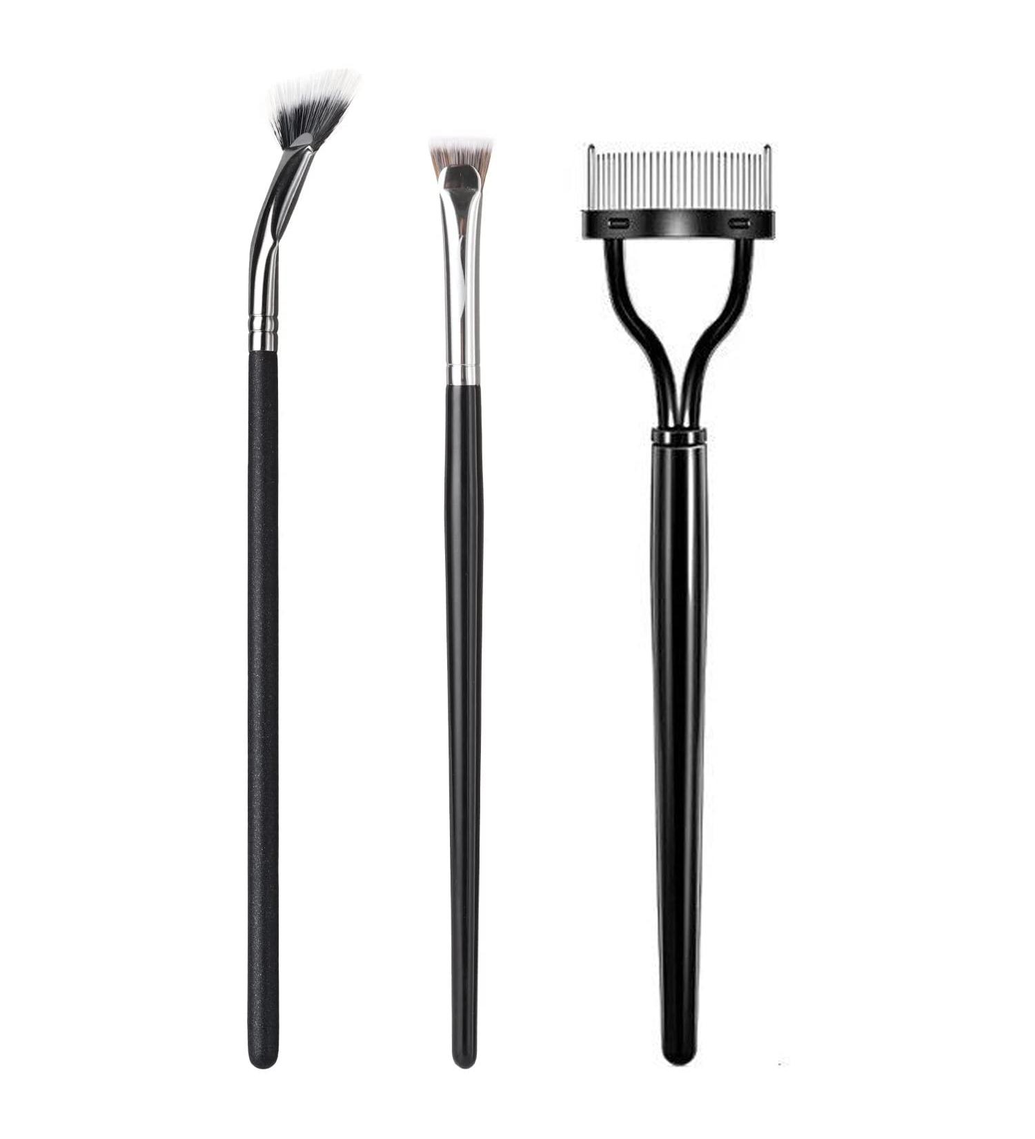 3PCS Mascara Fan Brush Set | INENK Eyelash Separator & Comb for Clump-Free Application | Perfect Eyebrow & Lash Tools for Natural Lift - Buy Online on GoSupps.com